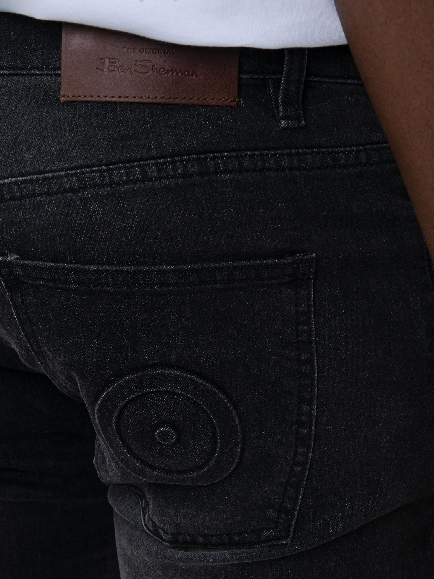 ABRASION DENIM SLIM FIT - Black - Image 3