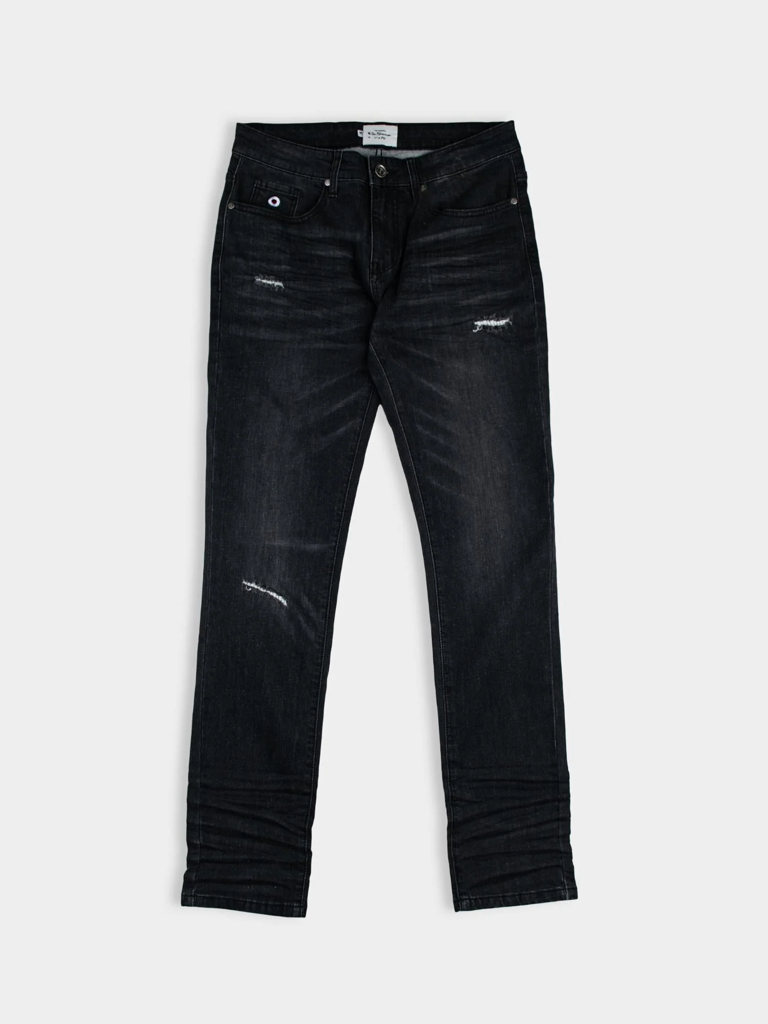 ABRASION DENIM SLIM FIT - Black - Image 6