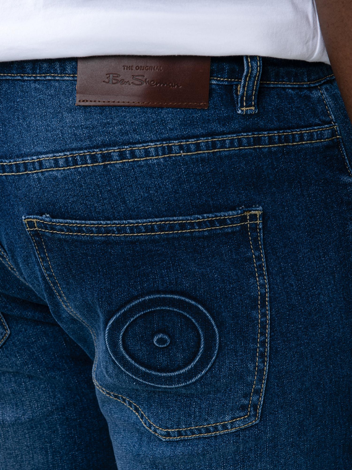 ABRASION DENIM SLIM FIT - Dark Blue - Image 3