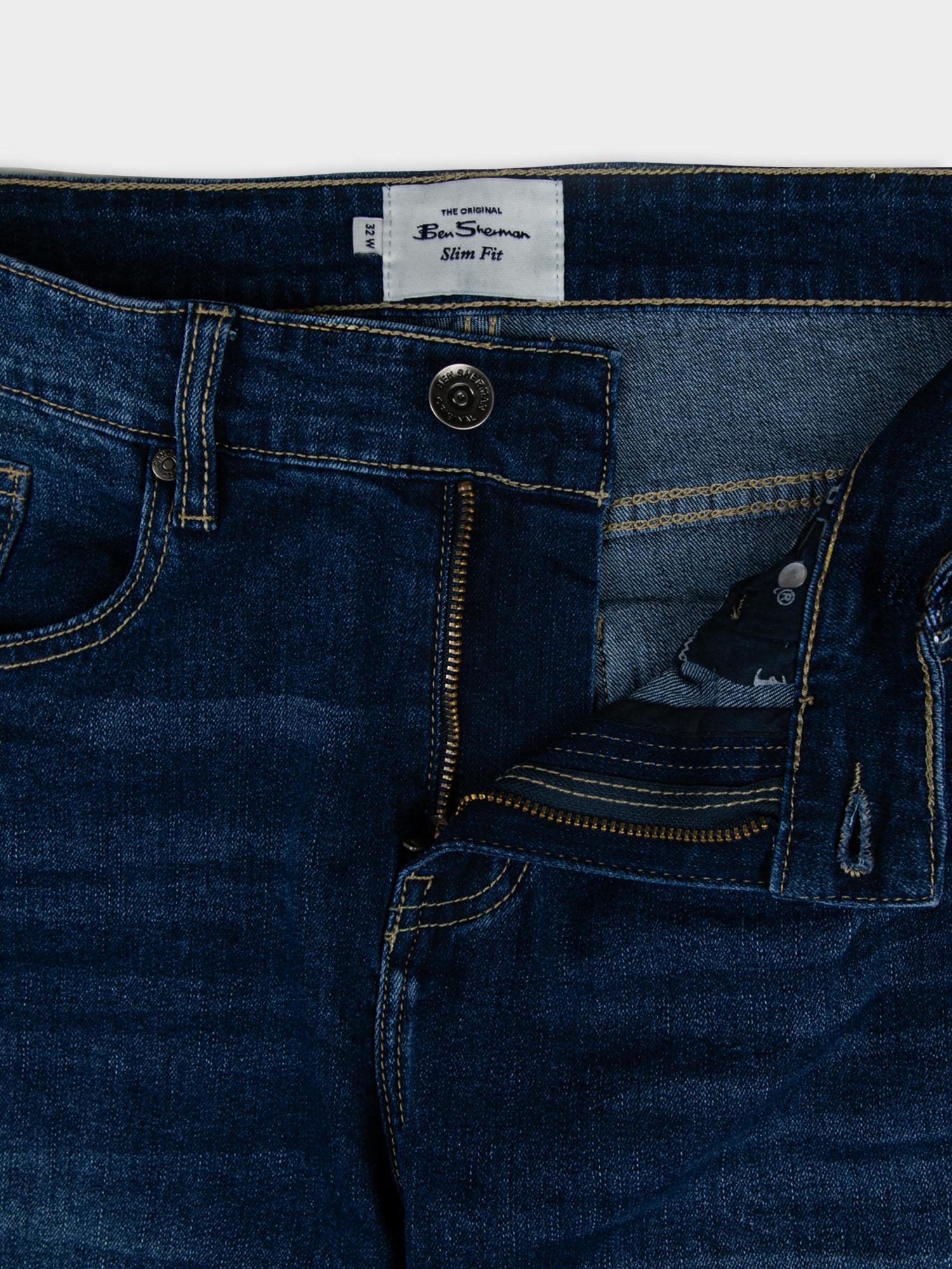 ABRASION DENIM SLIM FIT - Dark Blue - Image 7