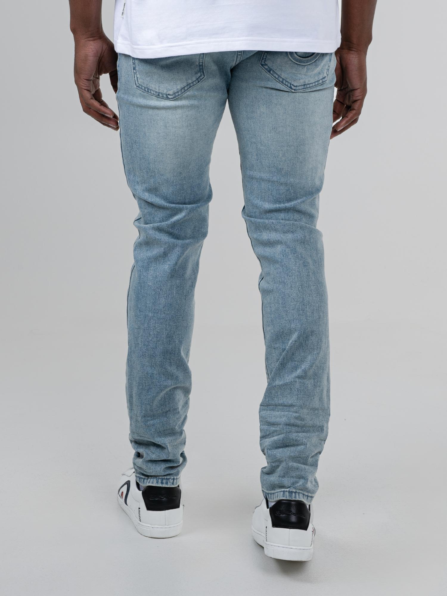 ABRASION DENIM SLIM FIT - Light Blue - Image 2
