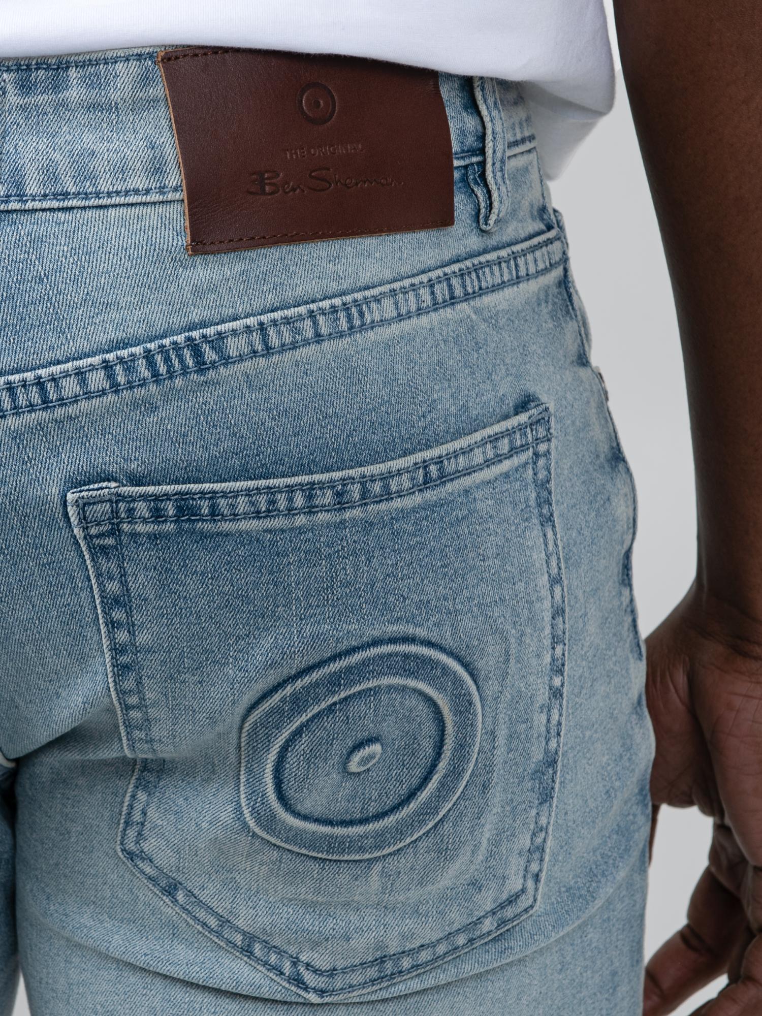 ABRASION DENIM SLIM FIT - Light Blue - Image 4