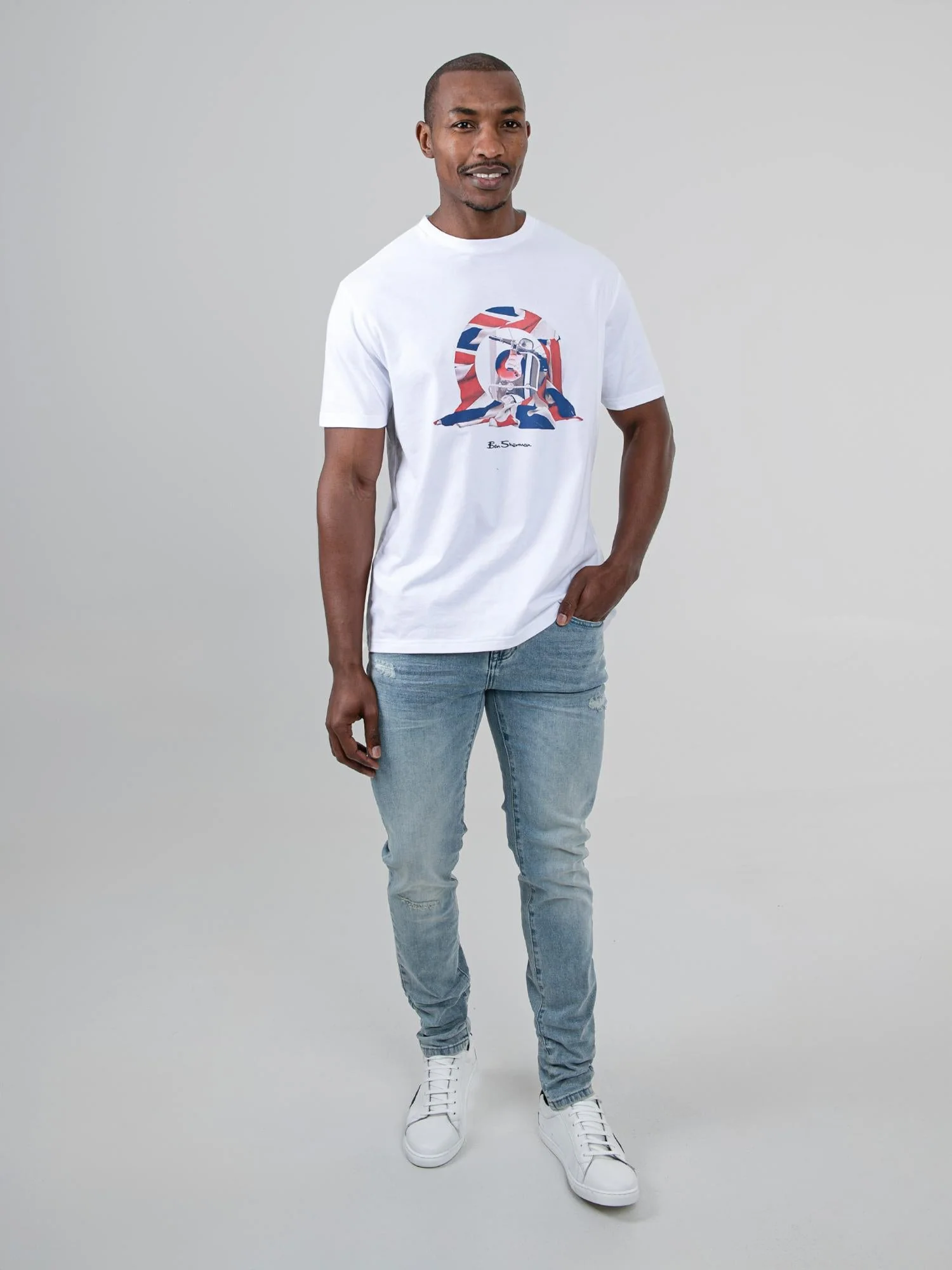 ABRASION DENIM SLIM FIT - Light Blue - Image 5