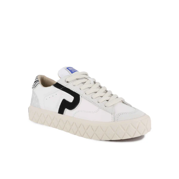 Ace Lo Mix Leather - Star White / Zebra - Image 2
