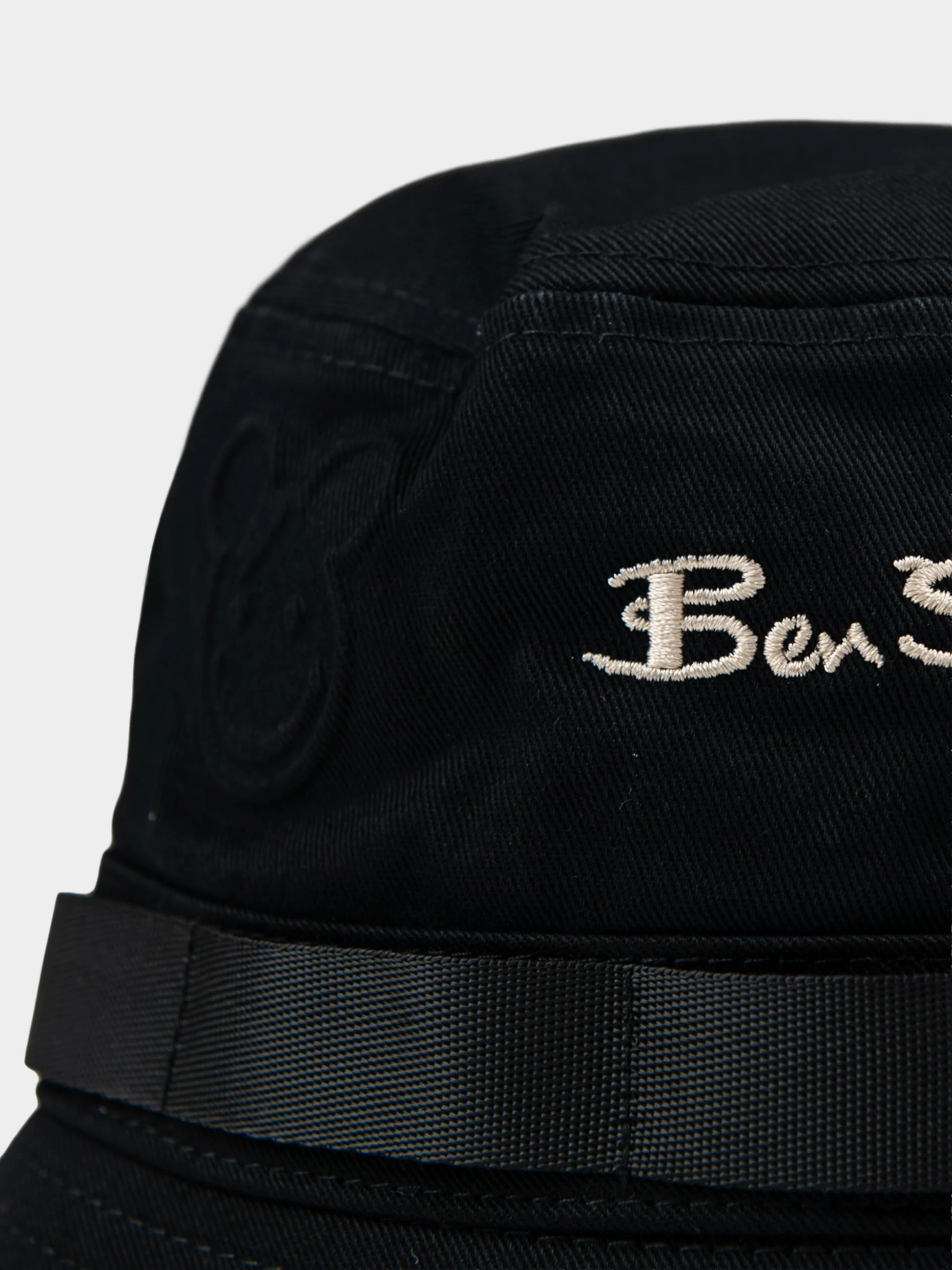 Bear Embossed Bucket Hat - Black - Image 4