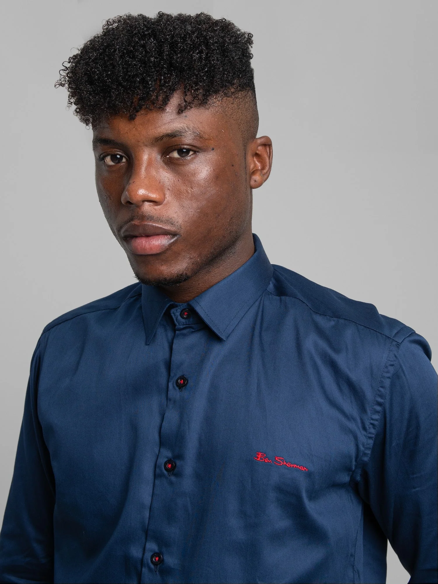 Ben Shirt (Slim Fit) - Navy - Image 2