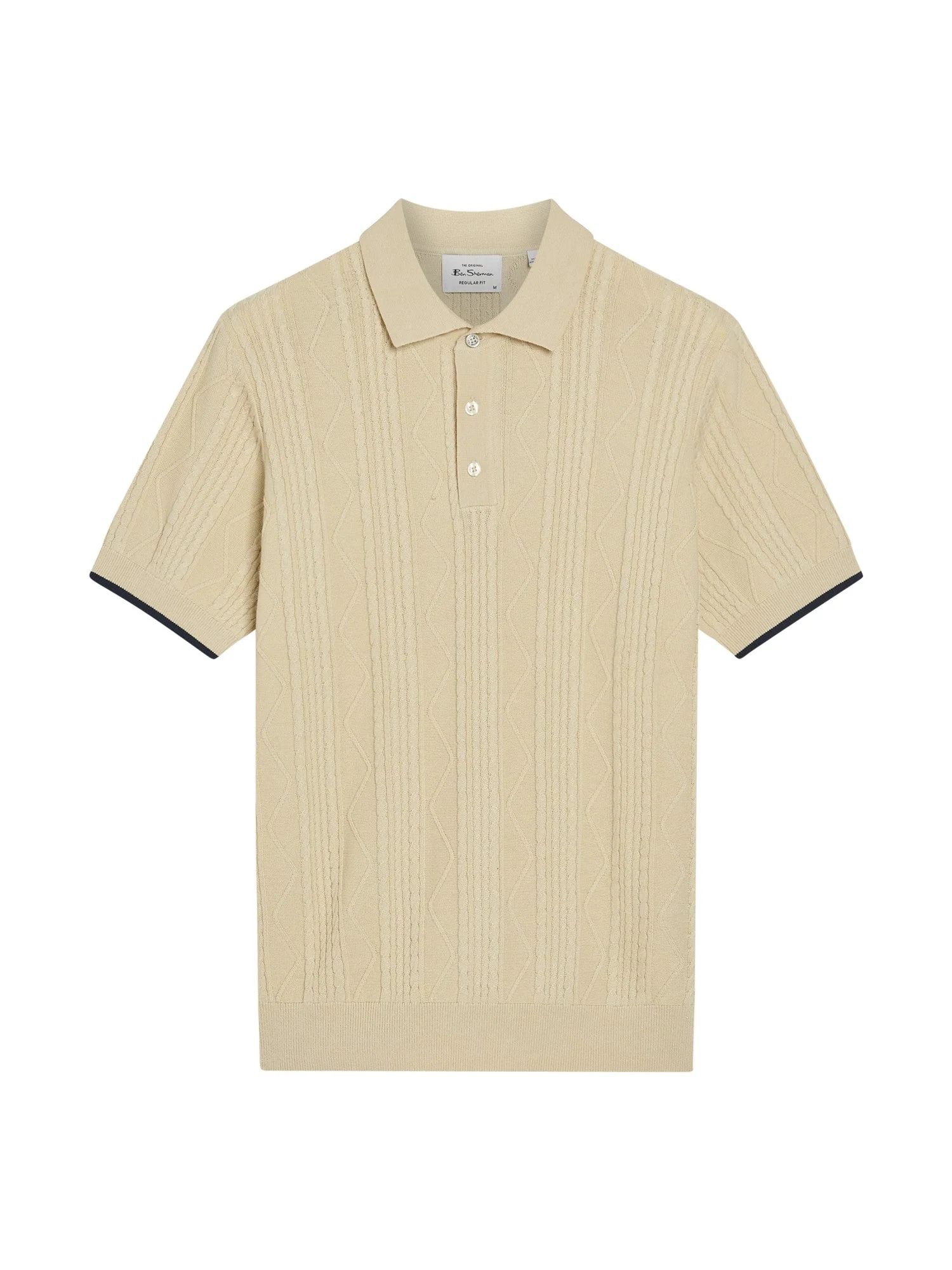 Cable Texture Polo in Fog - Image 5