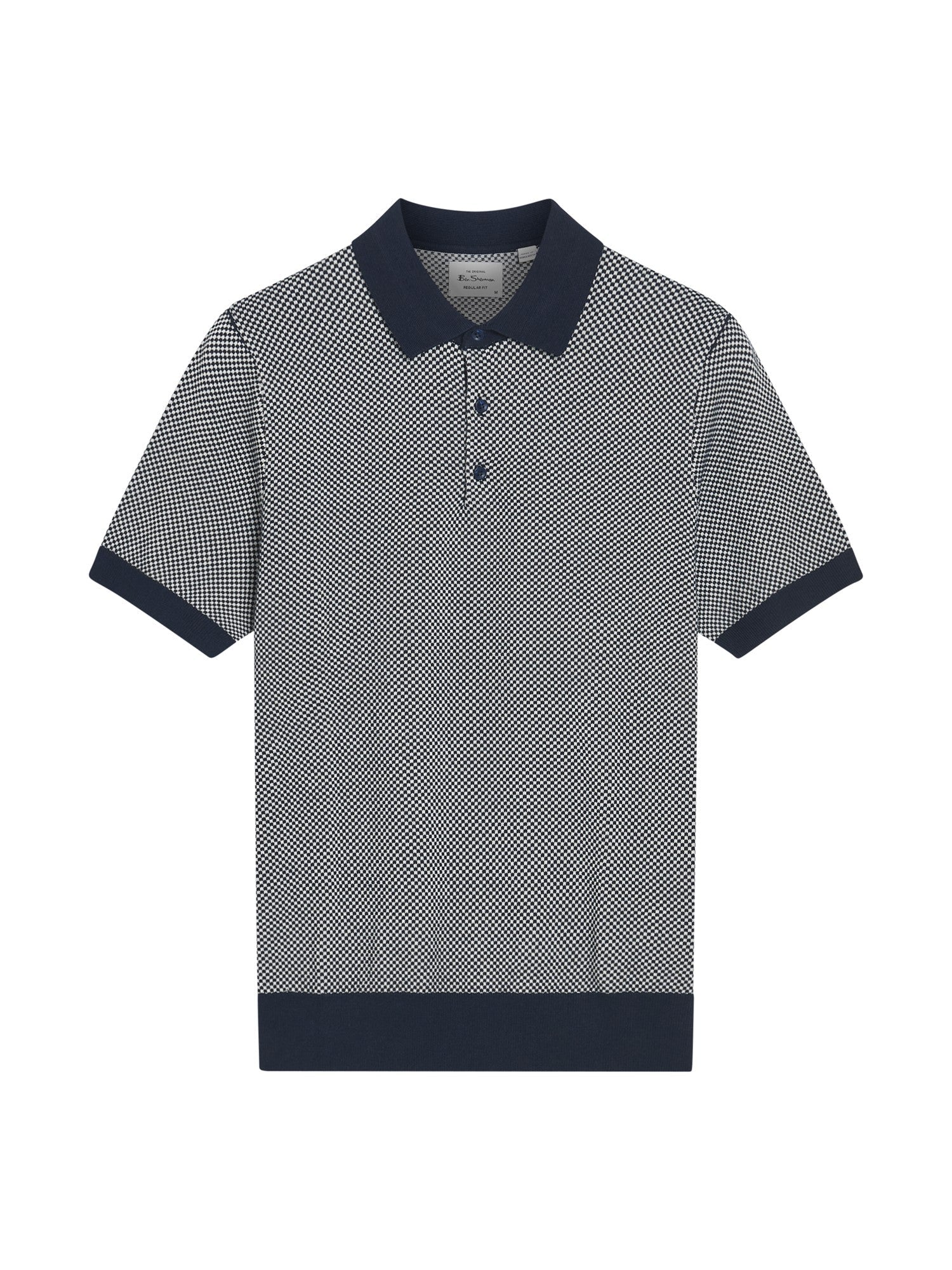 Coloured Textured Polo in Dark Navy - Image 5
