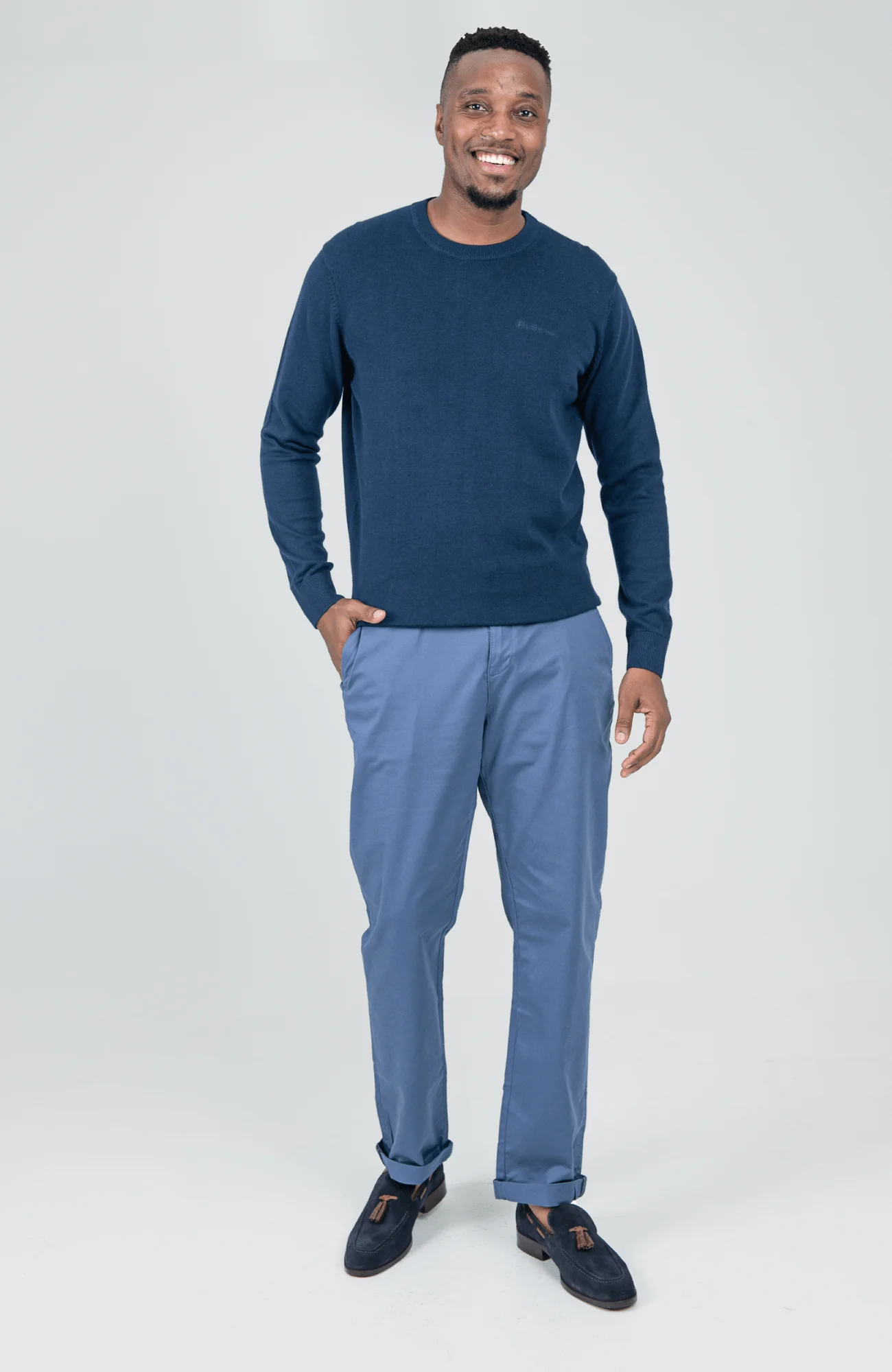 Crew Neck knit - Navy - Image 4