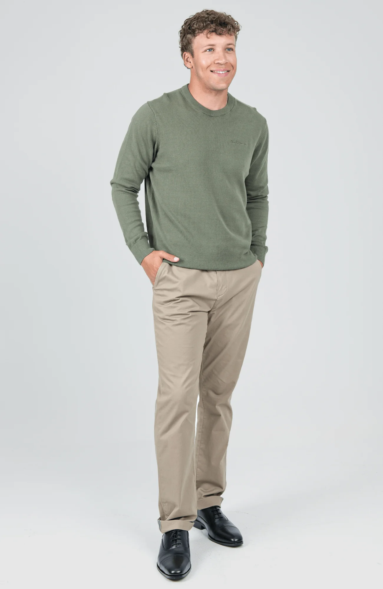 Crew Neck knit - Olive Night - Image 4
