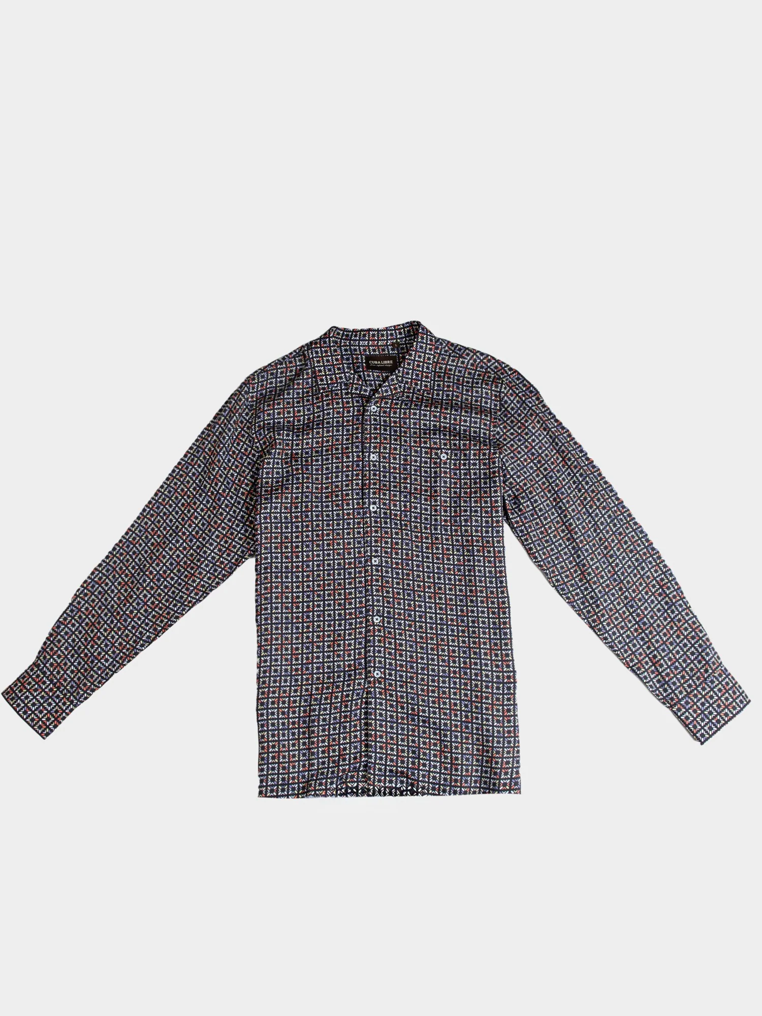DeJuan Tencel Print Long Sleeve Shirt - Black - Image 4