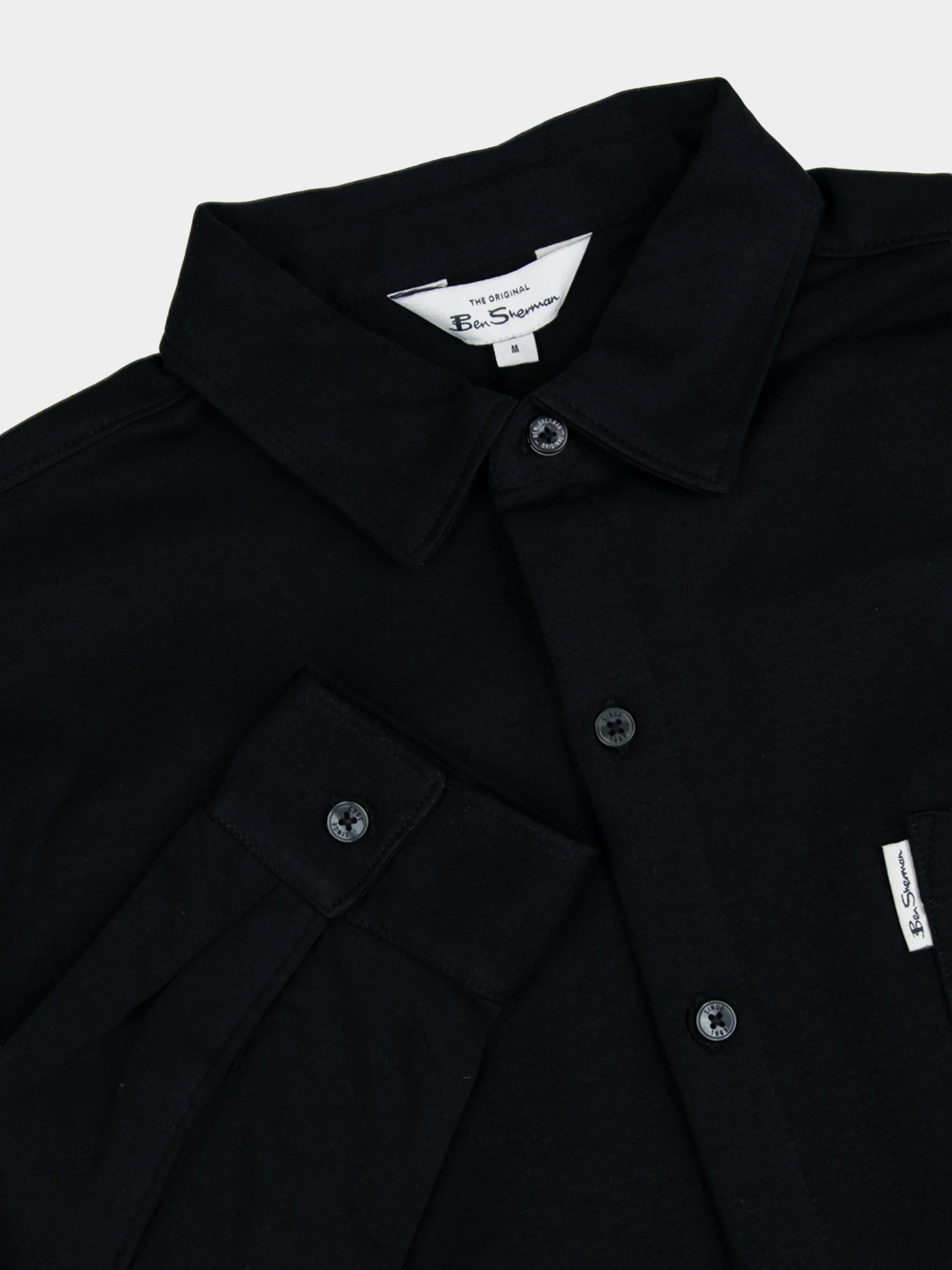 Double Knit Interlock Long Sleeve Shirt - Black - Image 2