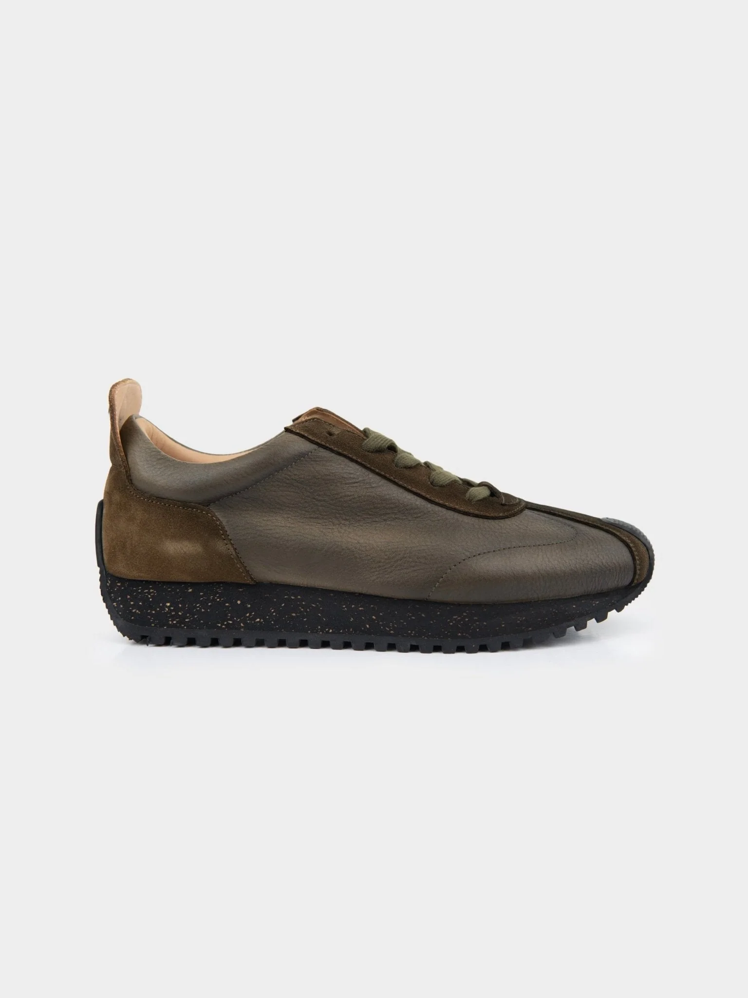 HENRY LEATHER SUEDE LACE UP - Olive/Brown