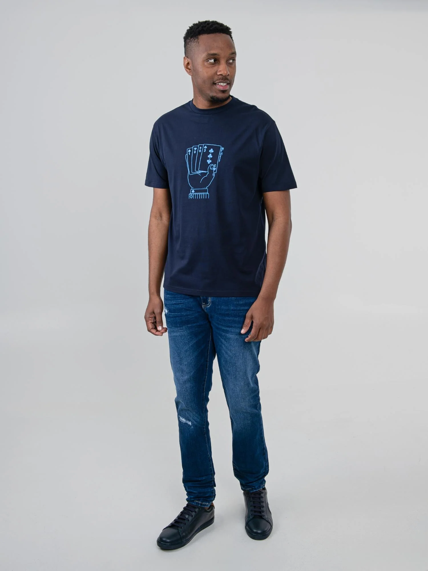 Hidden Ace Tee - Navy - Image 4