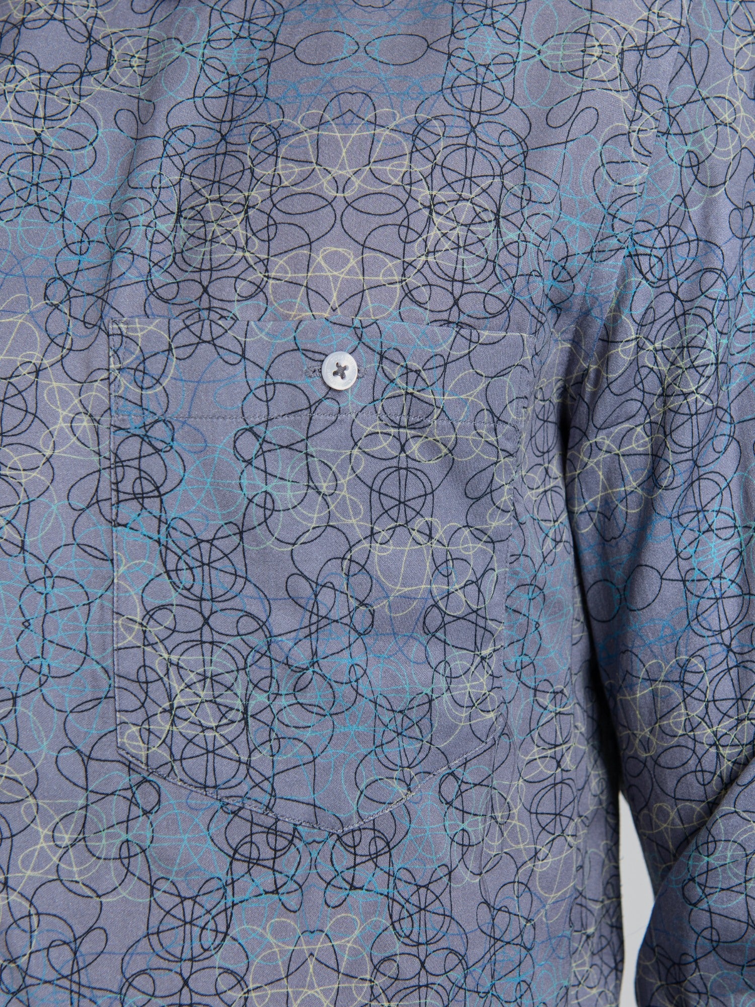 JAVIER TENCEL PRINT LS SHIRT - Ash Grey - Image 3