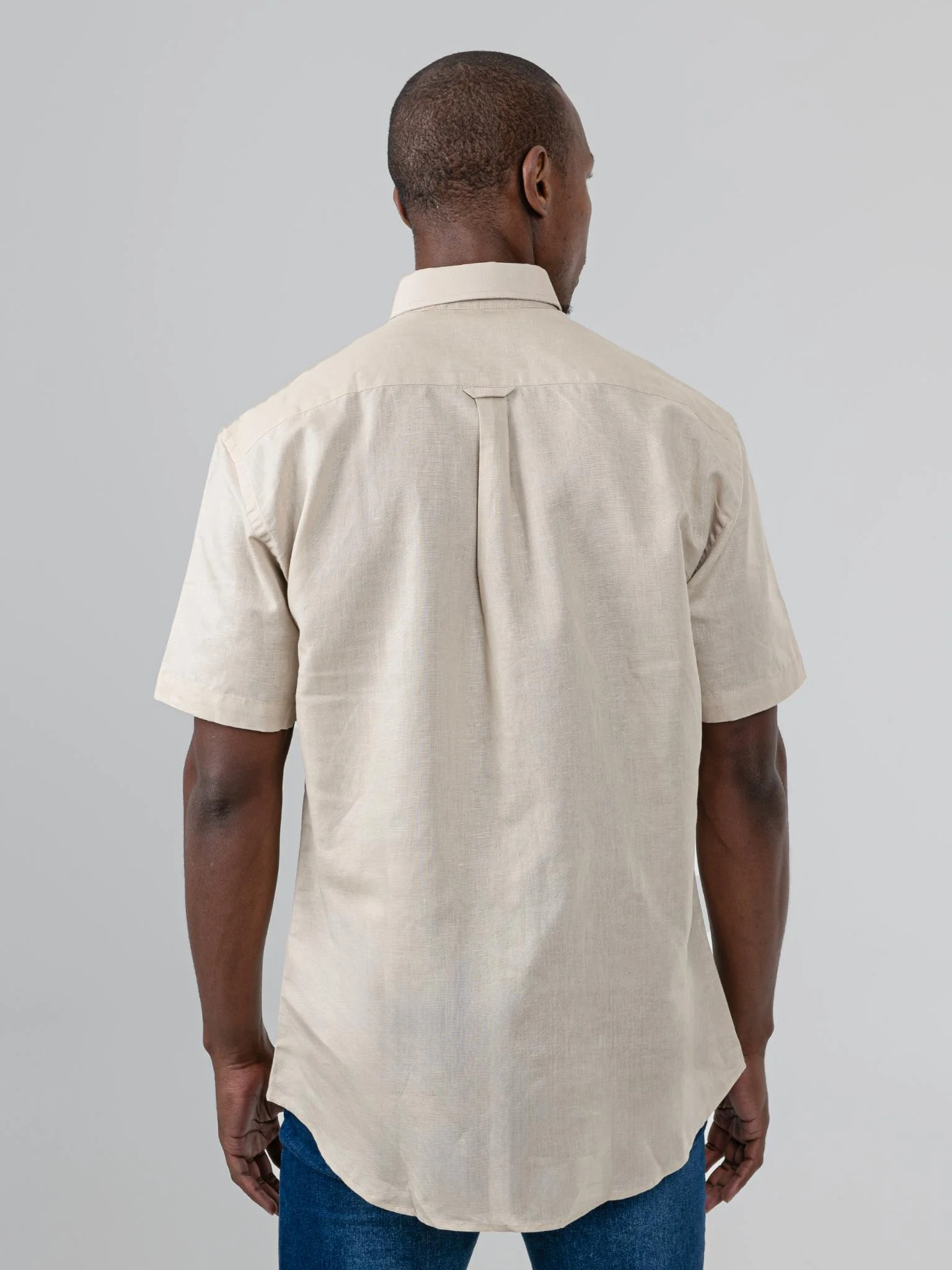 LINEN SHIRT SHORT SLEEVE - Sand - Image 2