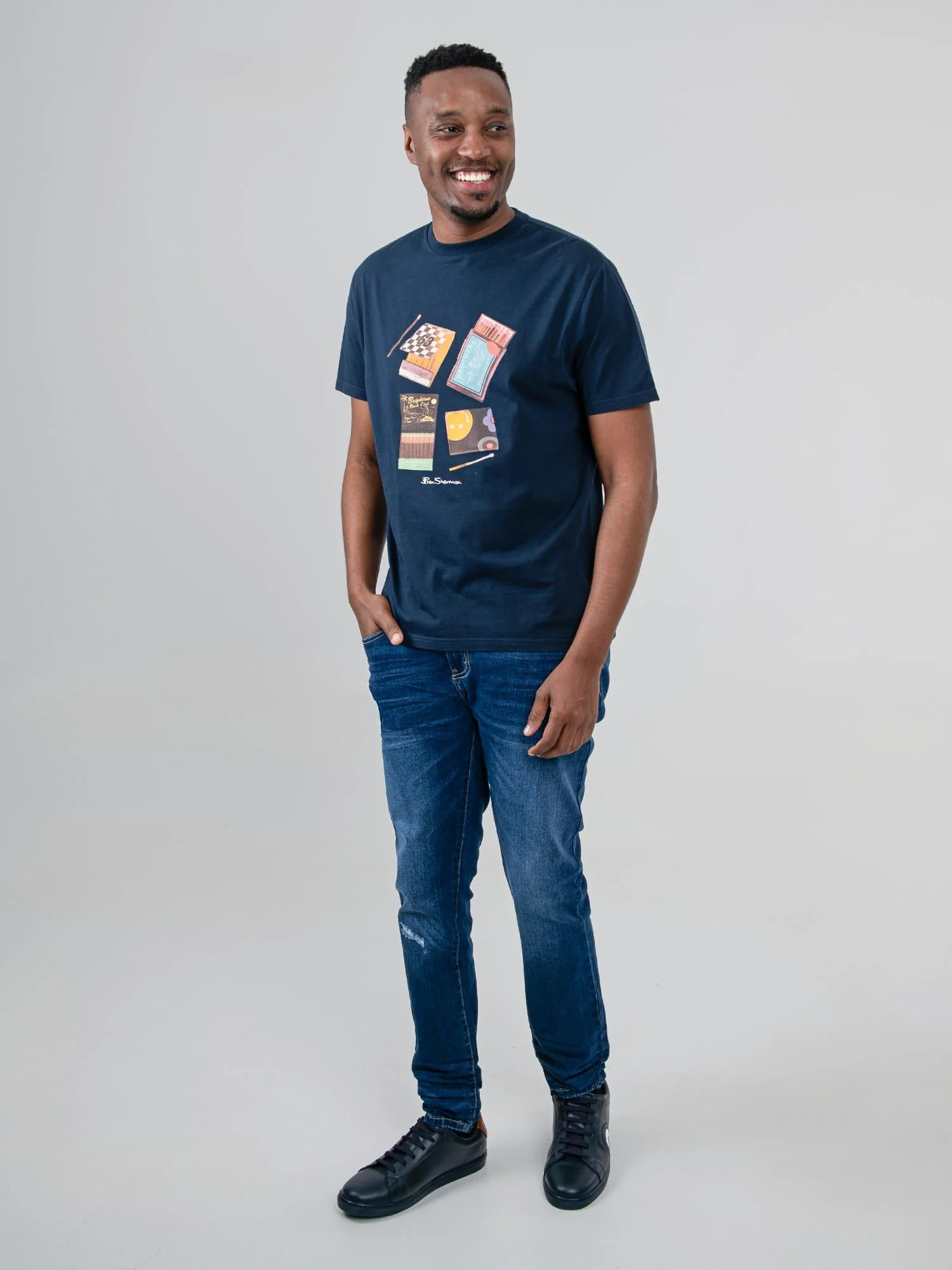 Match Box Tee - Navy - Image 4