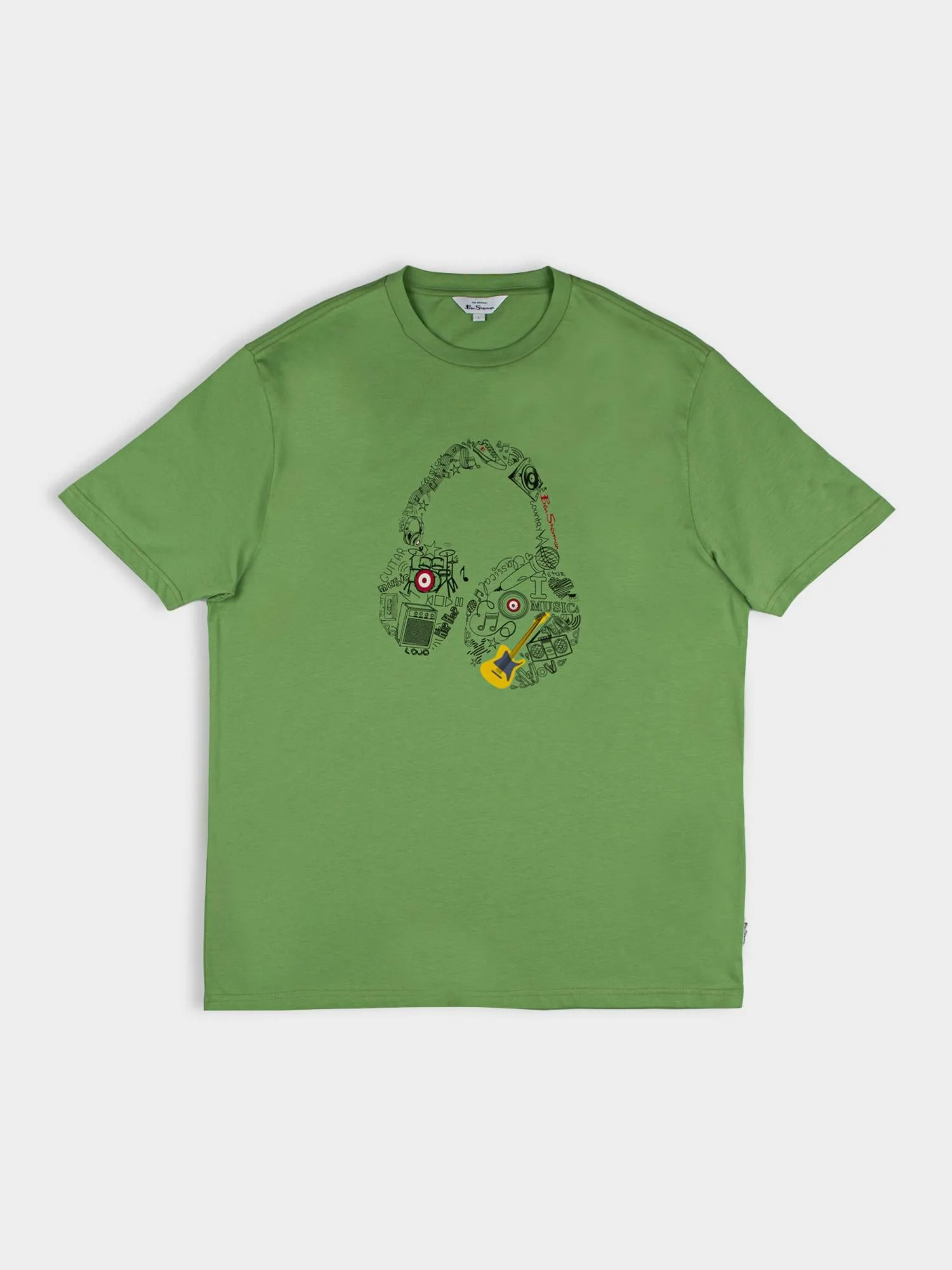Typography Headphones Tee - Piquant Green - Image 5