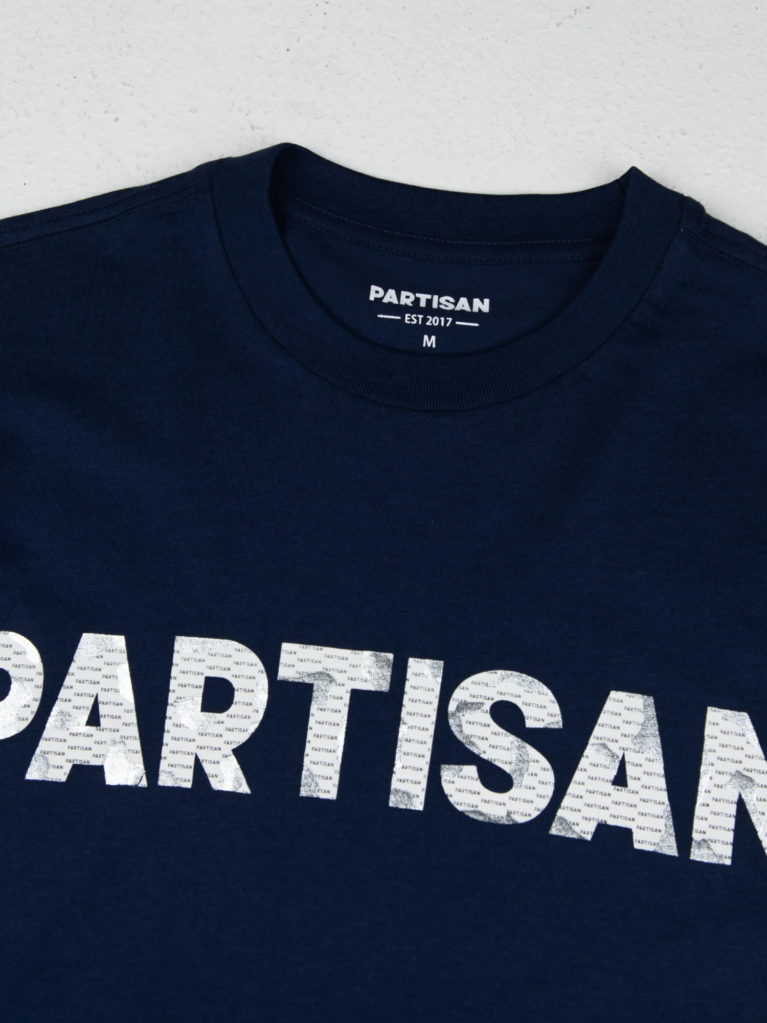 Partisan Foil Print Tee - Navy - Image 2