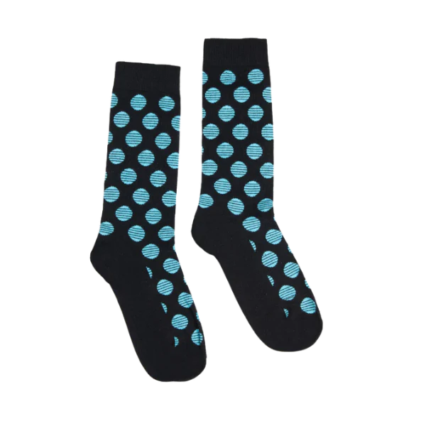 Partisan Socks - Black / Blue Dots