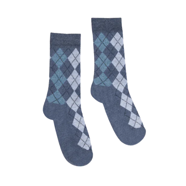 Partisan Socks - Multi Argyle Print - Blues