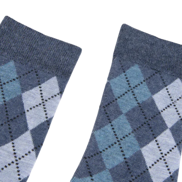 Partisan Socks - Multi Argyle Print - Blues - Image 2