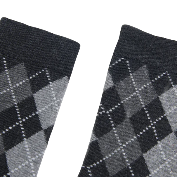 Partisan Socks - Multi Argyle Print - Charcoal Grey - Image 2
