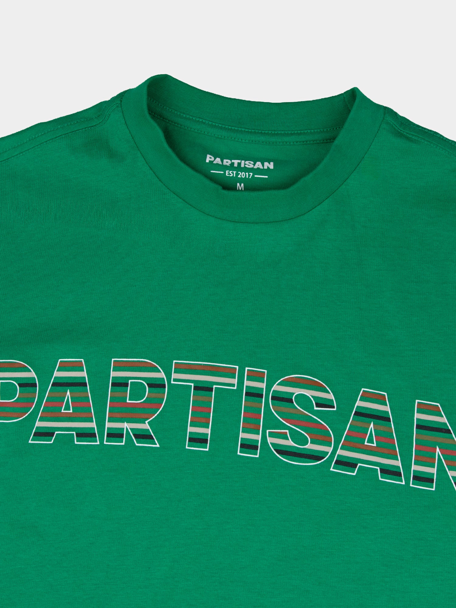 Partisan Stripe Print Tee - Staford Green - Image 2