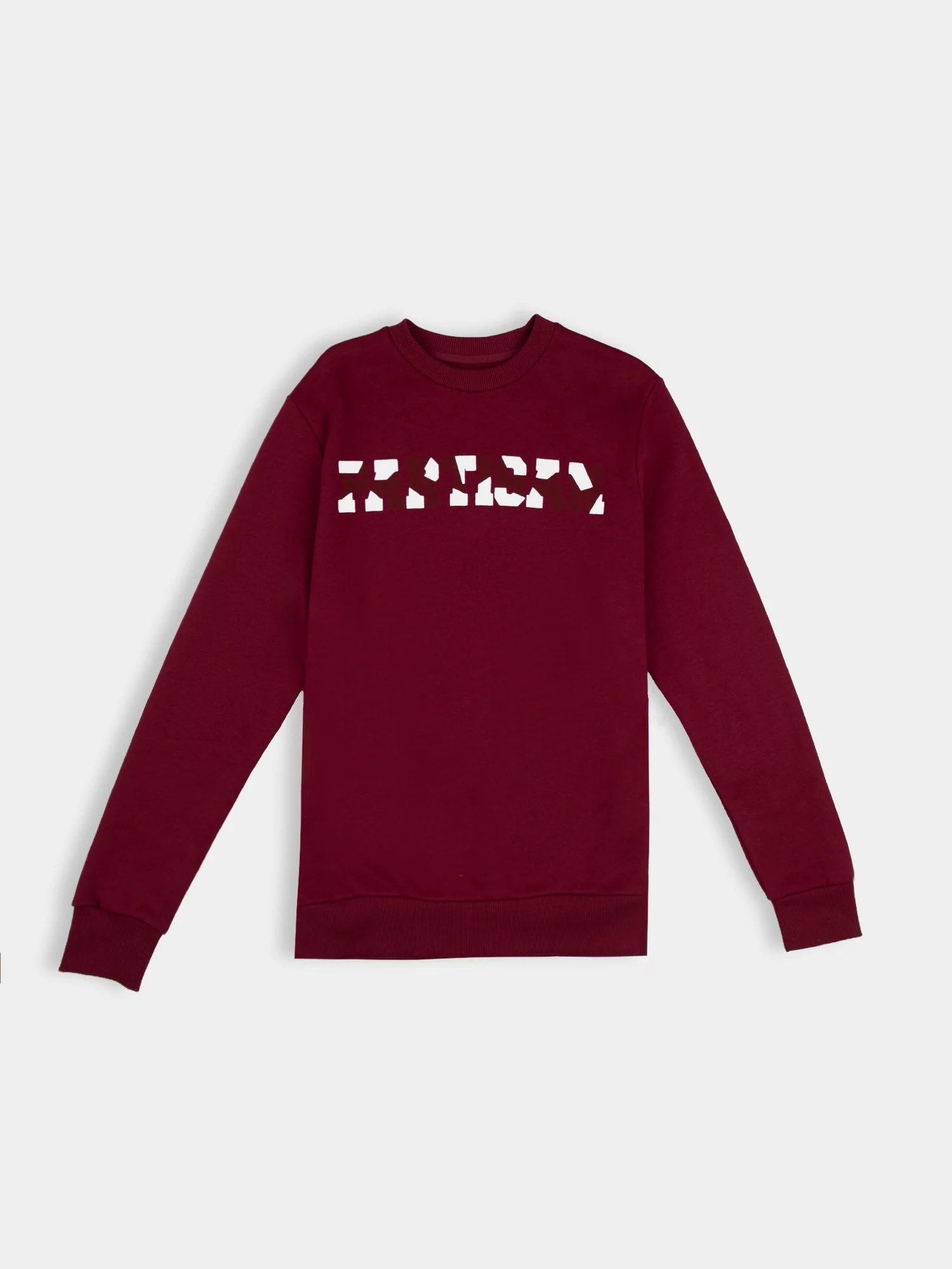 Partisan Twill Applique Crew Sweat - Burgundy