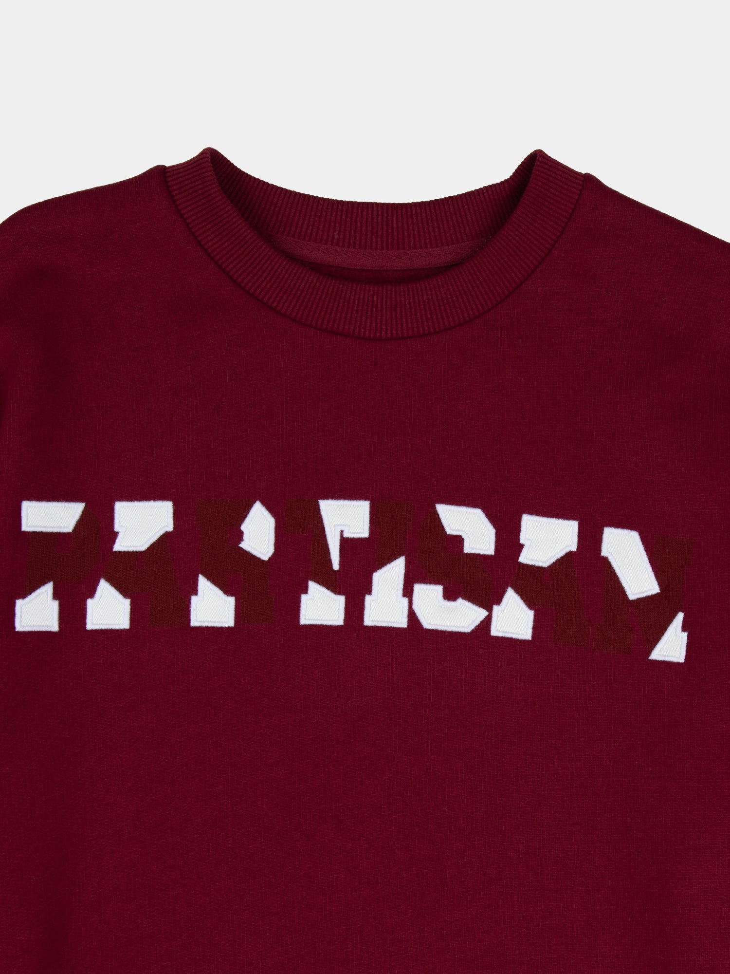 Partisan Twill Applique Crew Sweat - Burgundy - Image 2