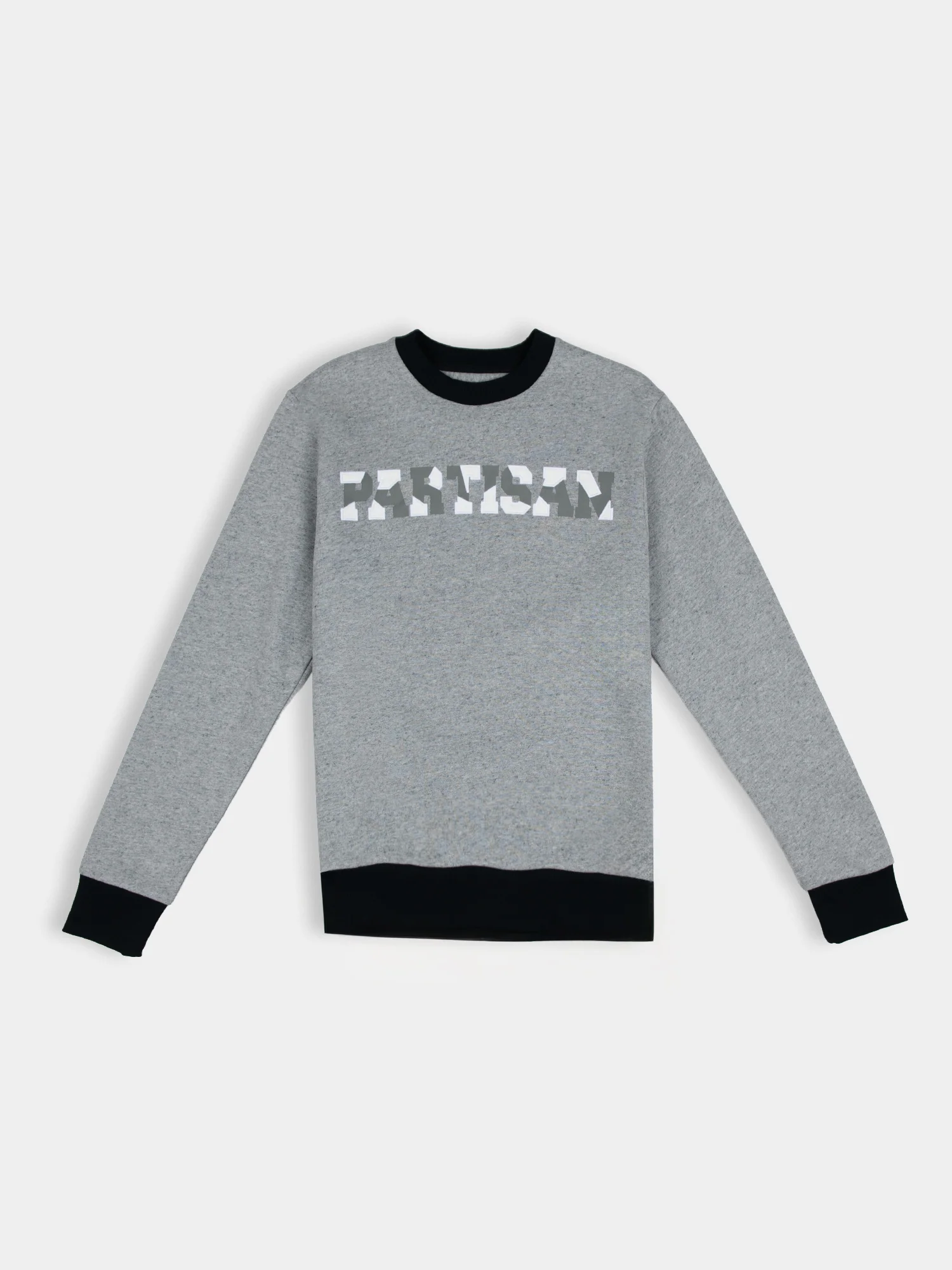Partisan Twill Applique Crew Sweat - Mélange Grey