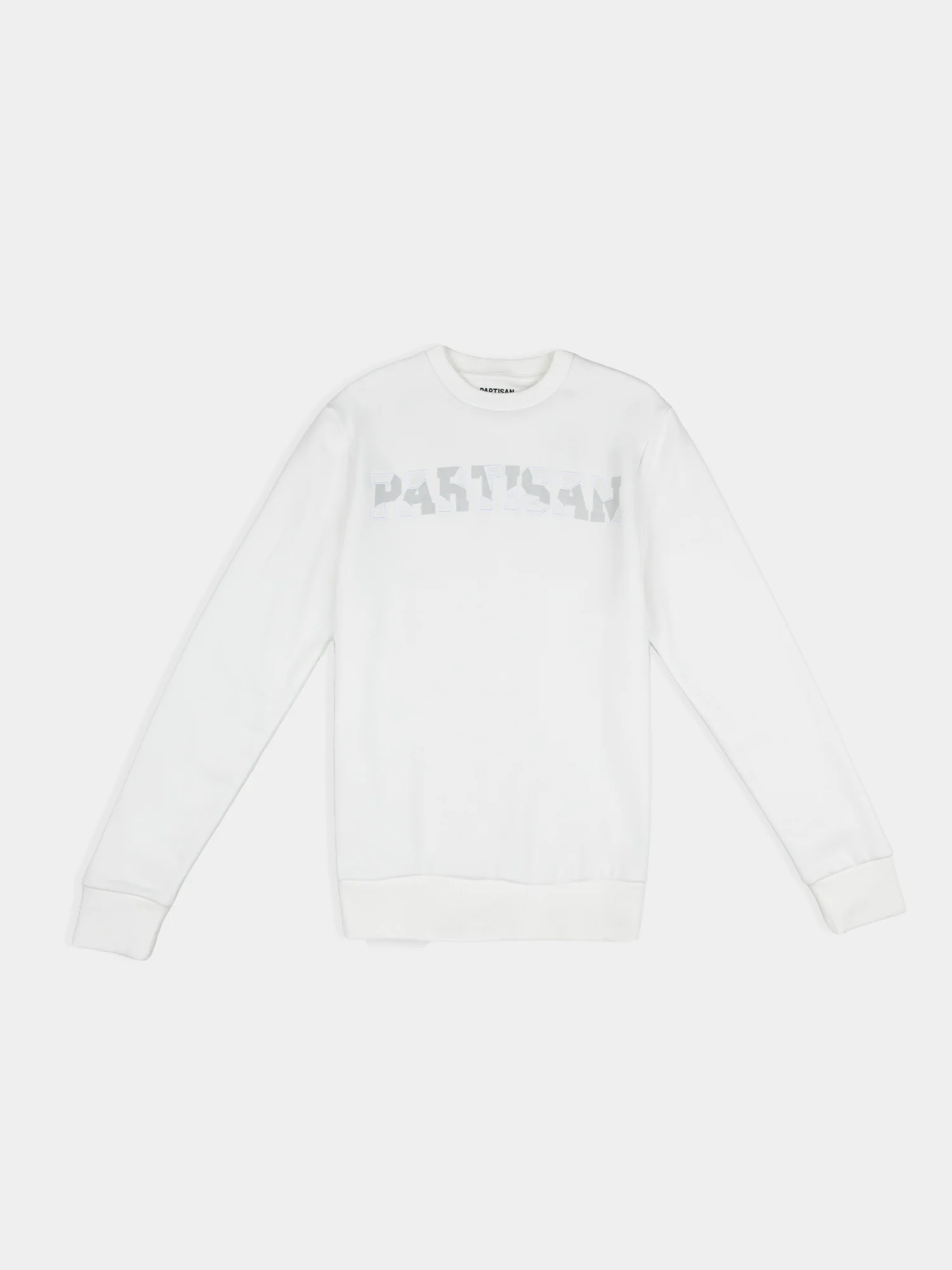 Partisan Twill Applique Crew Sweat - White