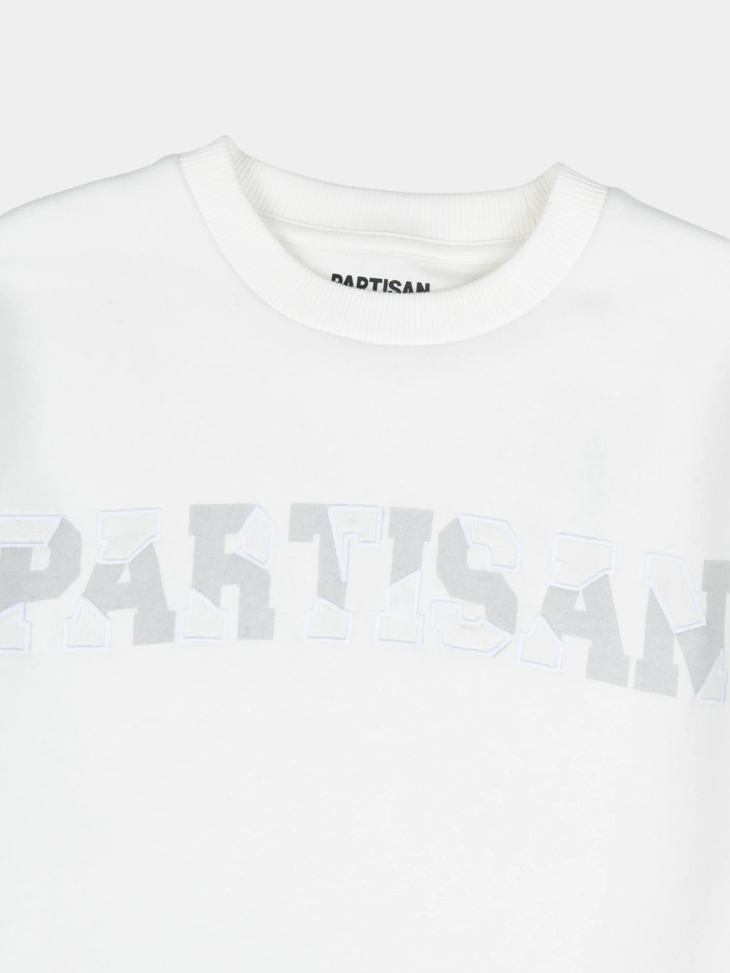 Partisan Twill Applique Crew Sweat - White - Image 2