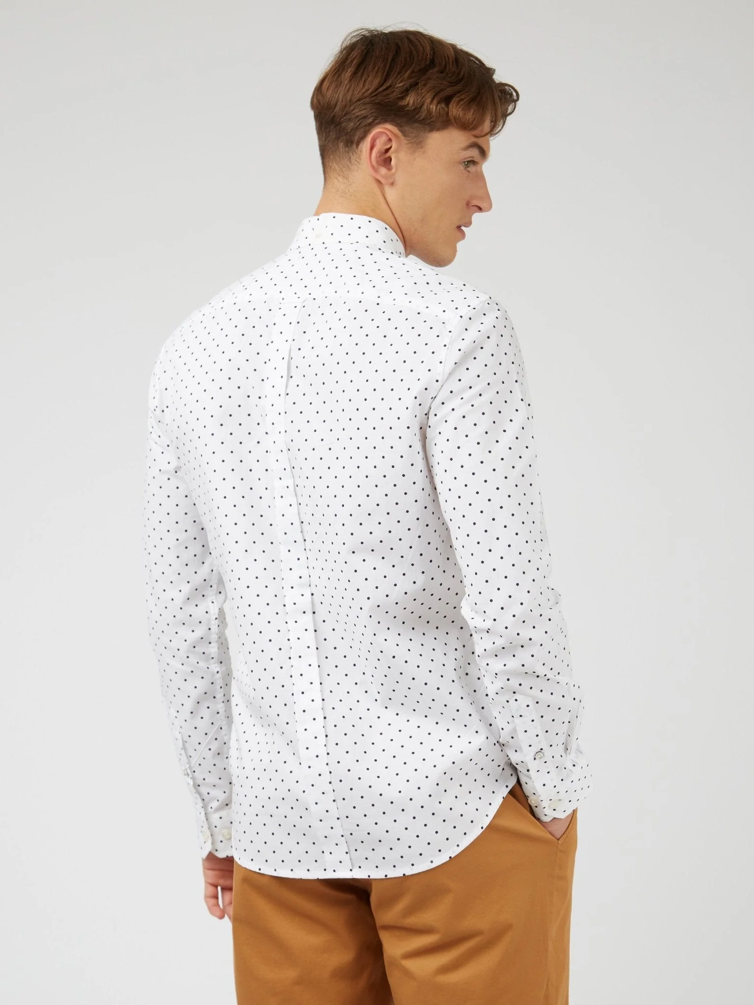 Polka Dot Print Shirt (Regular Fit) - White - Image 3