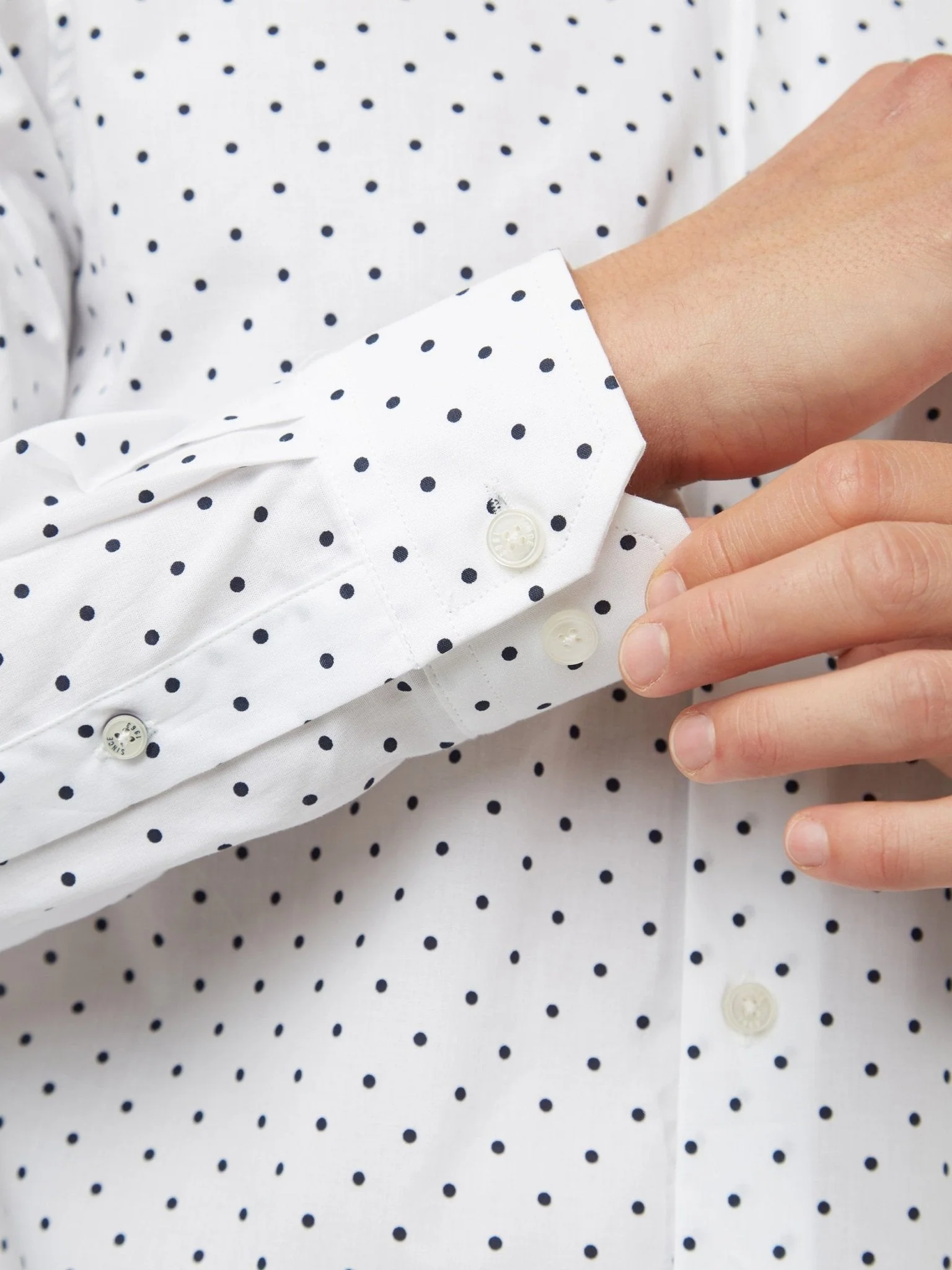 Polka Dot Print Shirt (Regular Fit) - White - Image 5