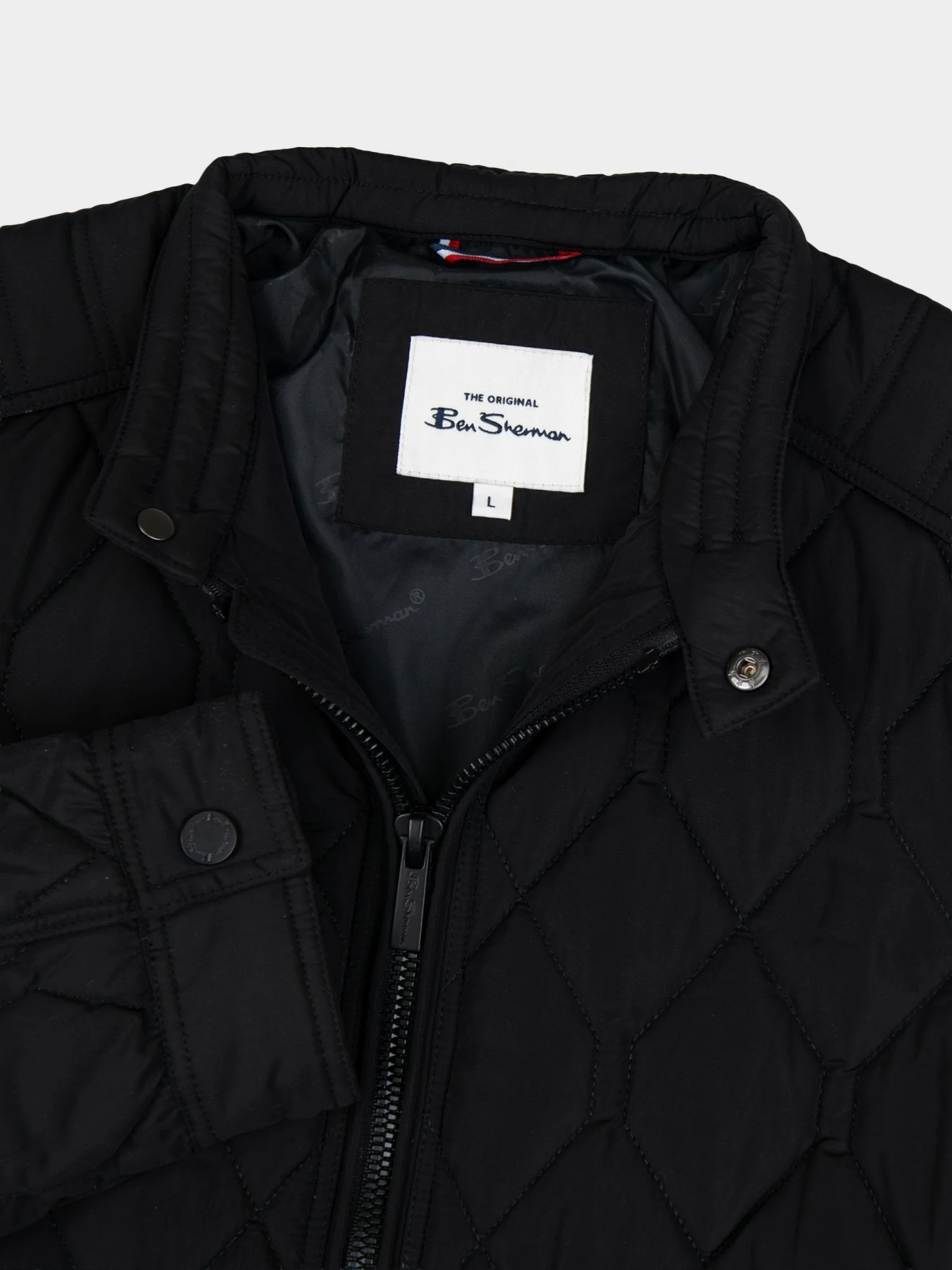Quilted Bomber Jacket - Black - Image 2