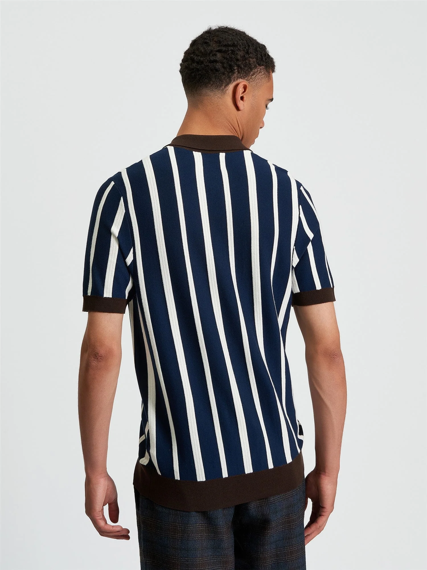 Raised Stripe Polo in Dark Navy - Image 2