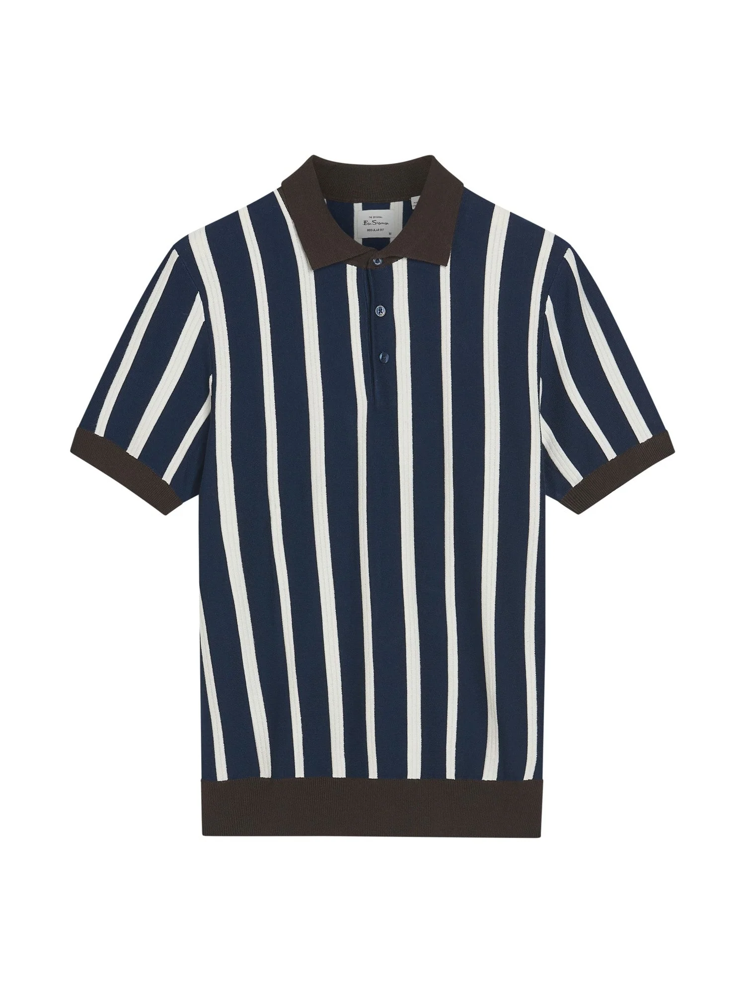 Raised Stripe Polo in Dark Navy - Image 5