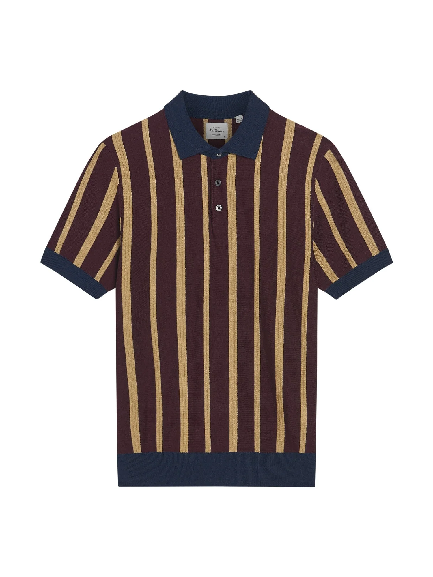 Raised Stripe Polo in Dark Wine - Image 5