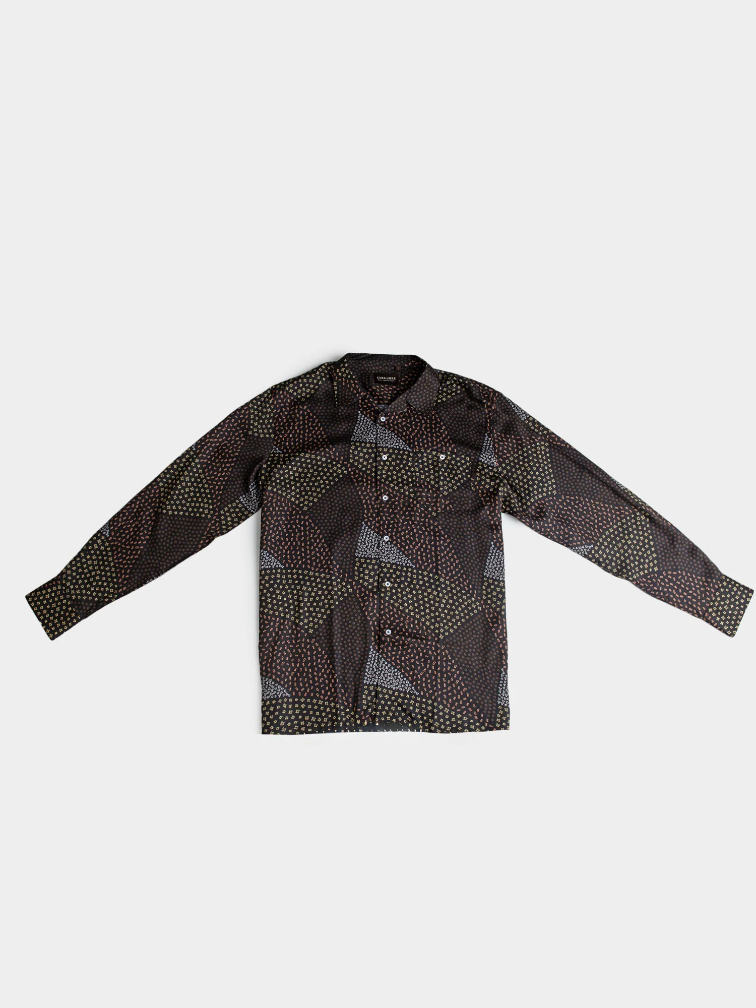 RAUL TENCEL PRINT LONG SLEEVE SHIRT - CHOCOLATE - Image 4