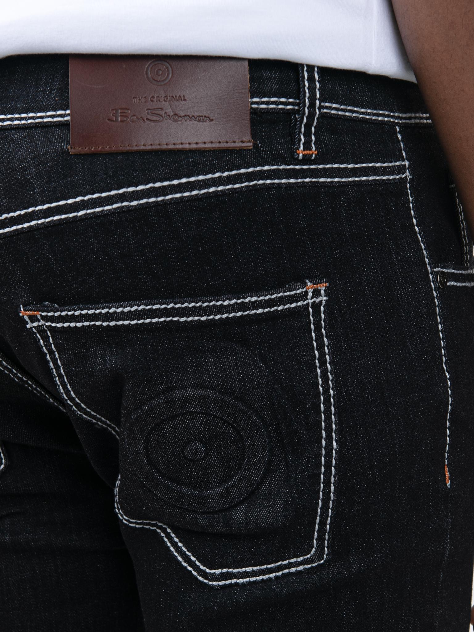 Saddle Stitch Slim Fit Denim - Black - Image 3