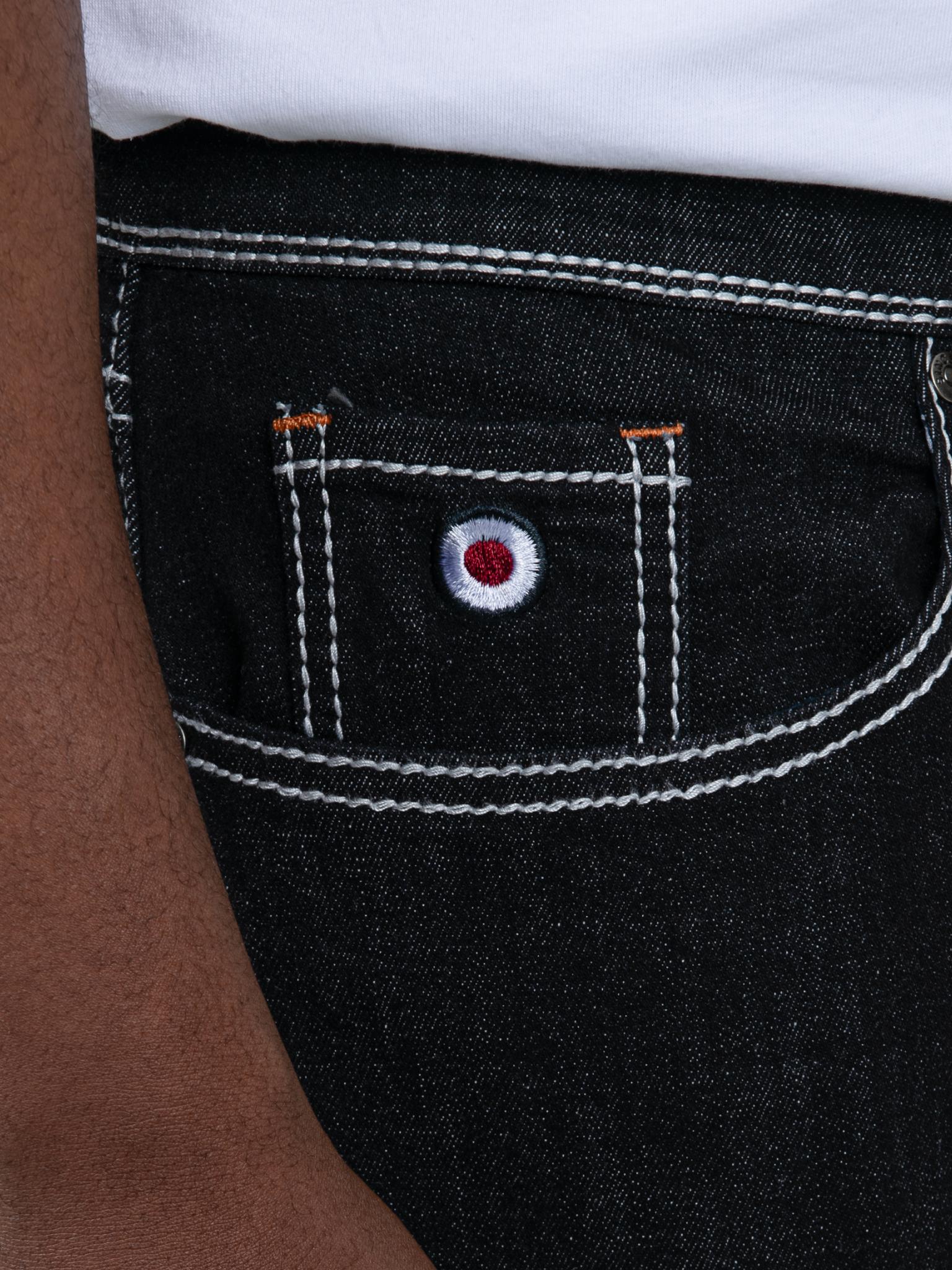 Saddle Stitch Slim Fit Denim - Black - Image 4