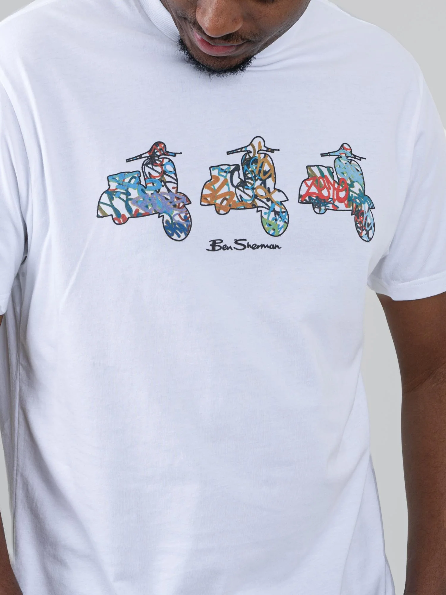 Scooter Spray Tee - White - Image 2
