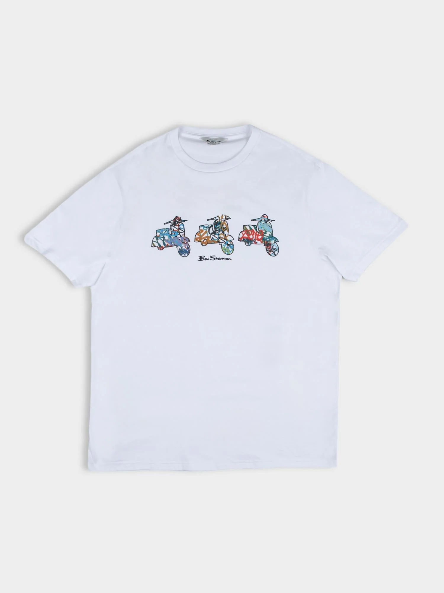 Scooter Spray Tee - White - Image 5