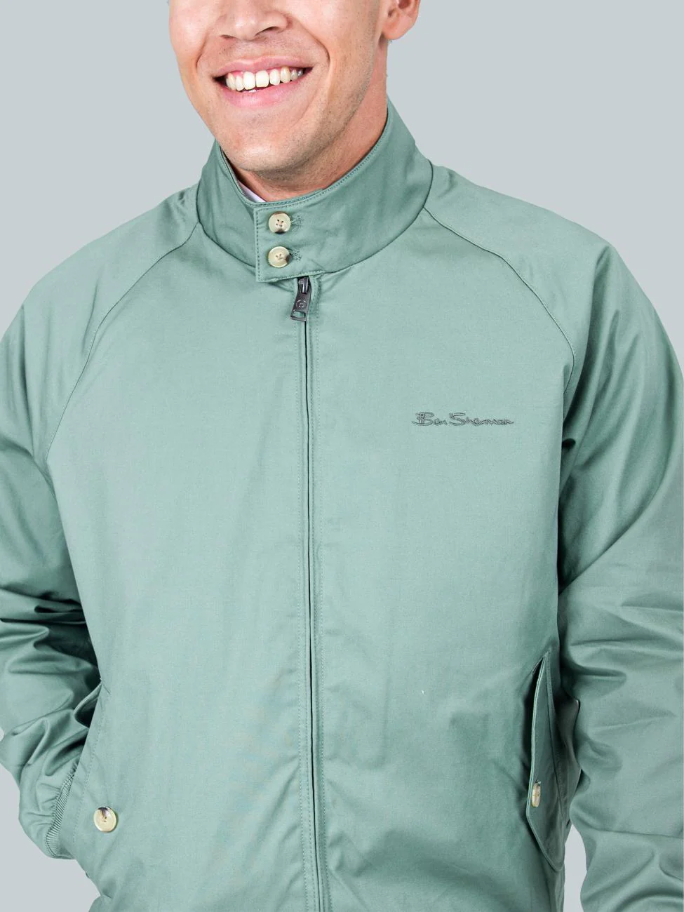 Signature Harrington Jacket - Pale Khaki - Image 3