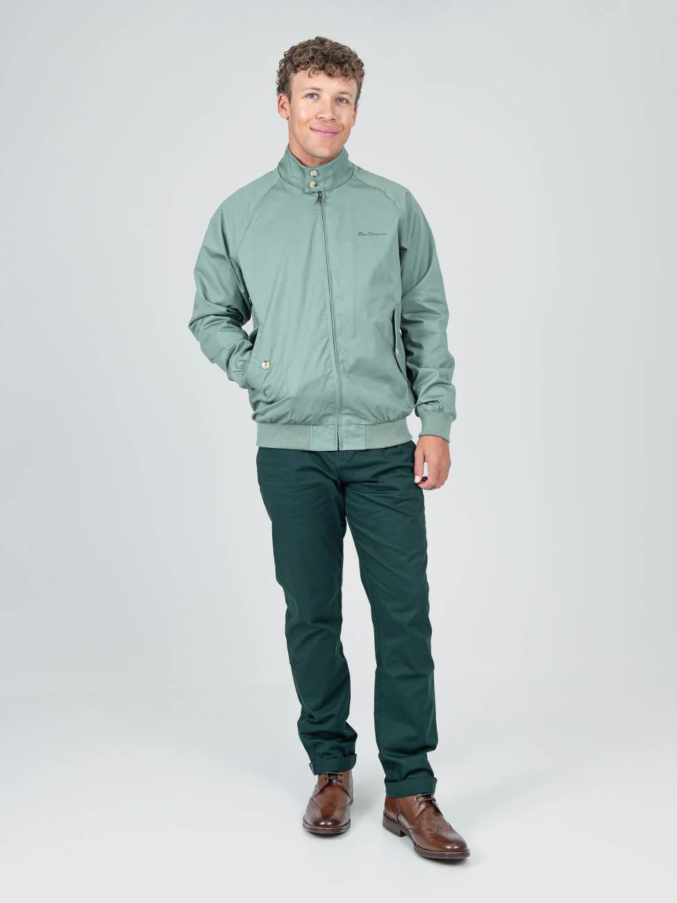 Signature Harrington Jacket - Pale Khaki - Image 5