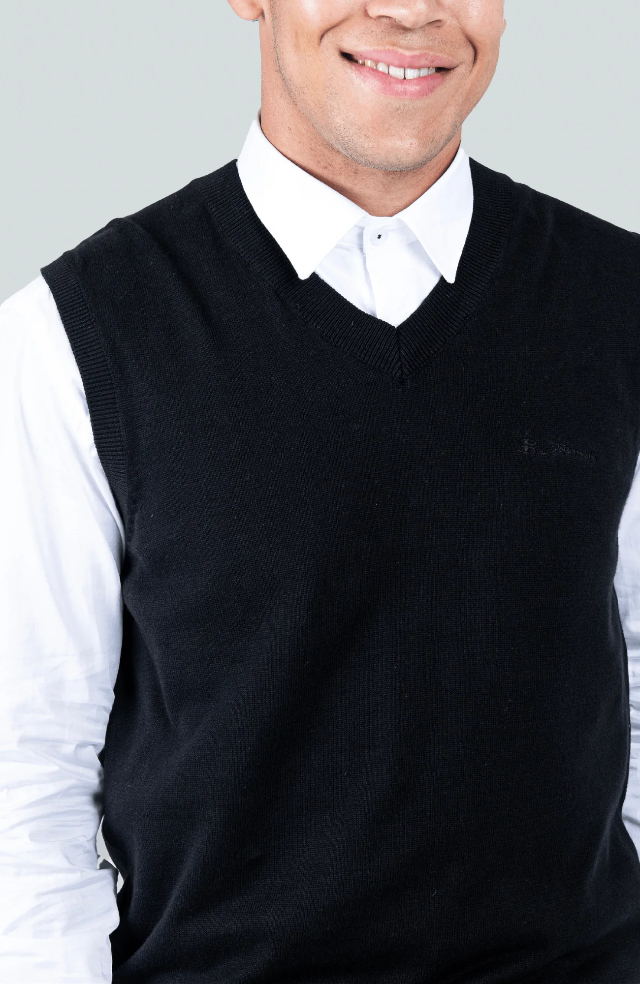 Sleeveless Knit Pullover - Black - Image 3
