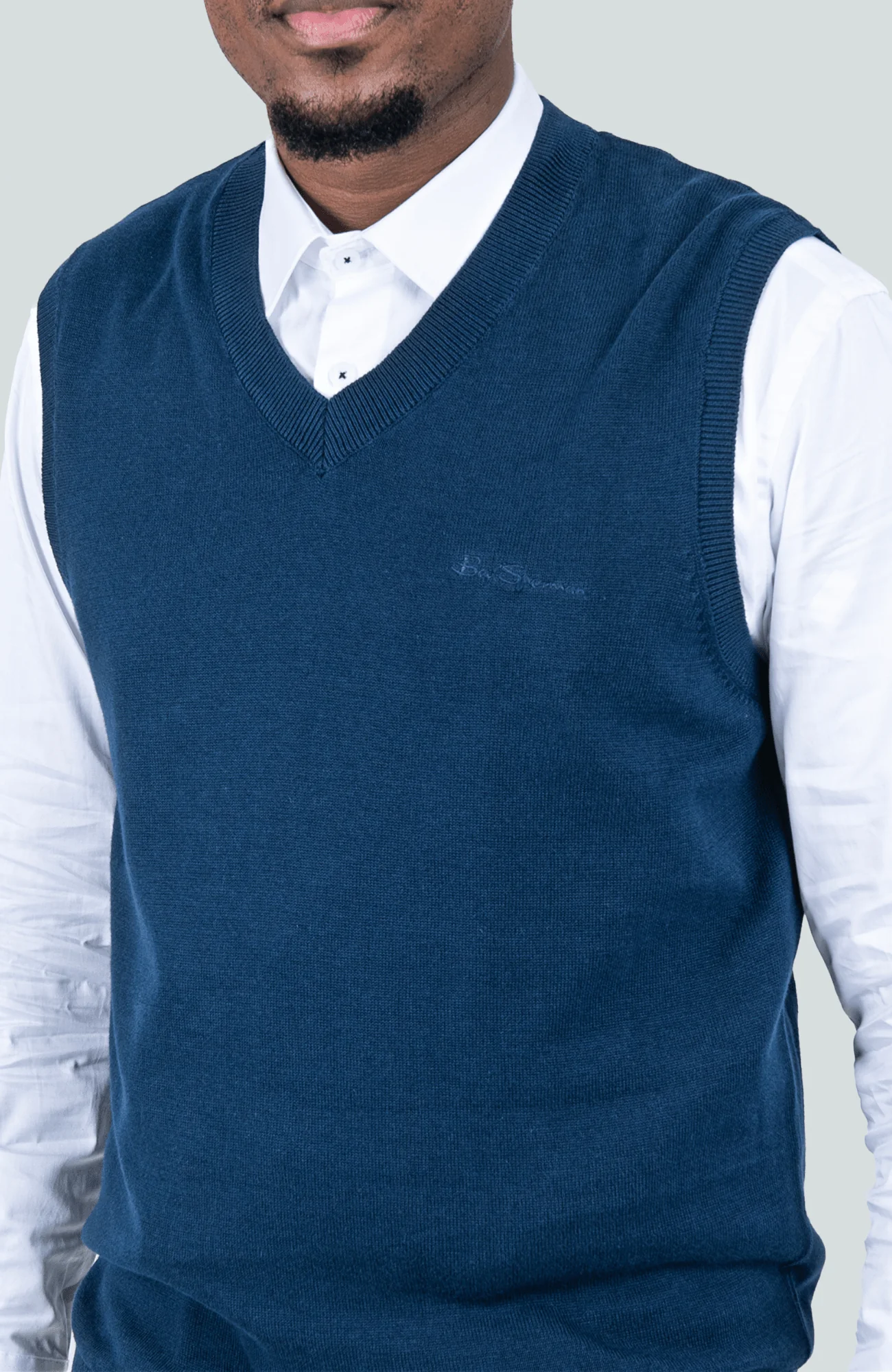 Sleeveless Knit Pullover - Navy - Image 3