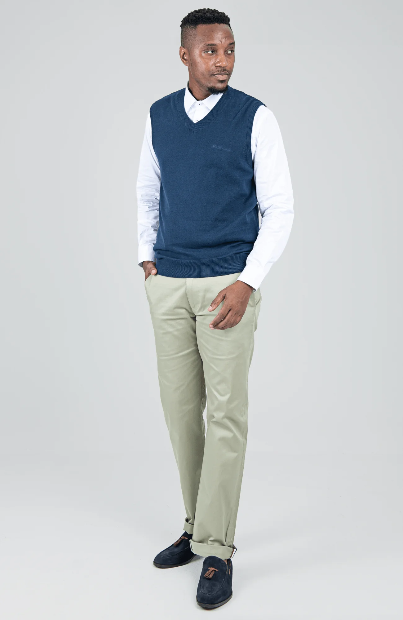 Sleeveless Knit Pullover - Navy - Image 4