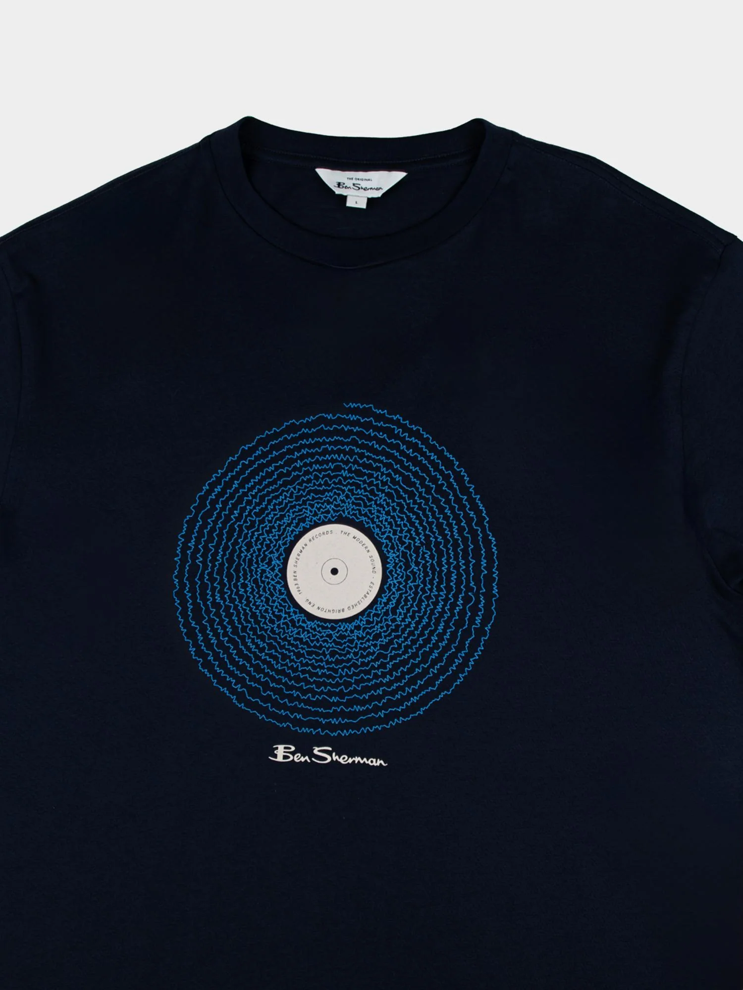 Sound Wave Record Tee - Navy - Image 6